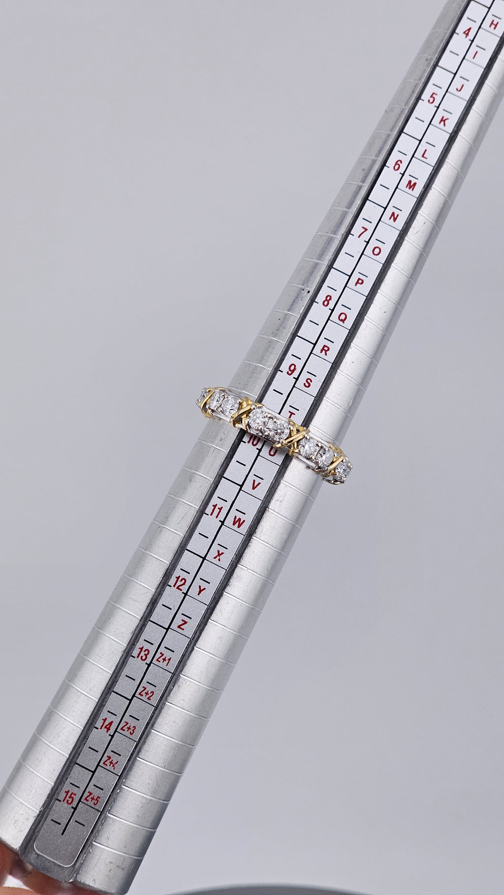 Two-Tone Moissanite Eternity Ring in 925 Sterling Silver ,Size UK T