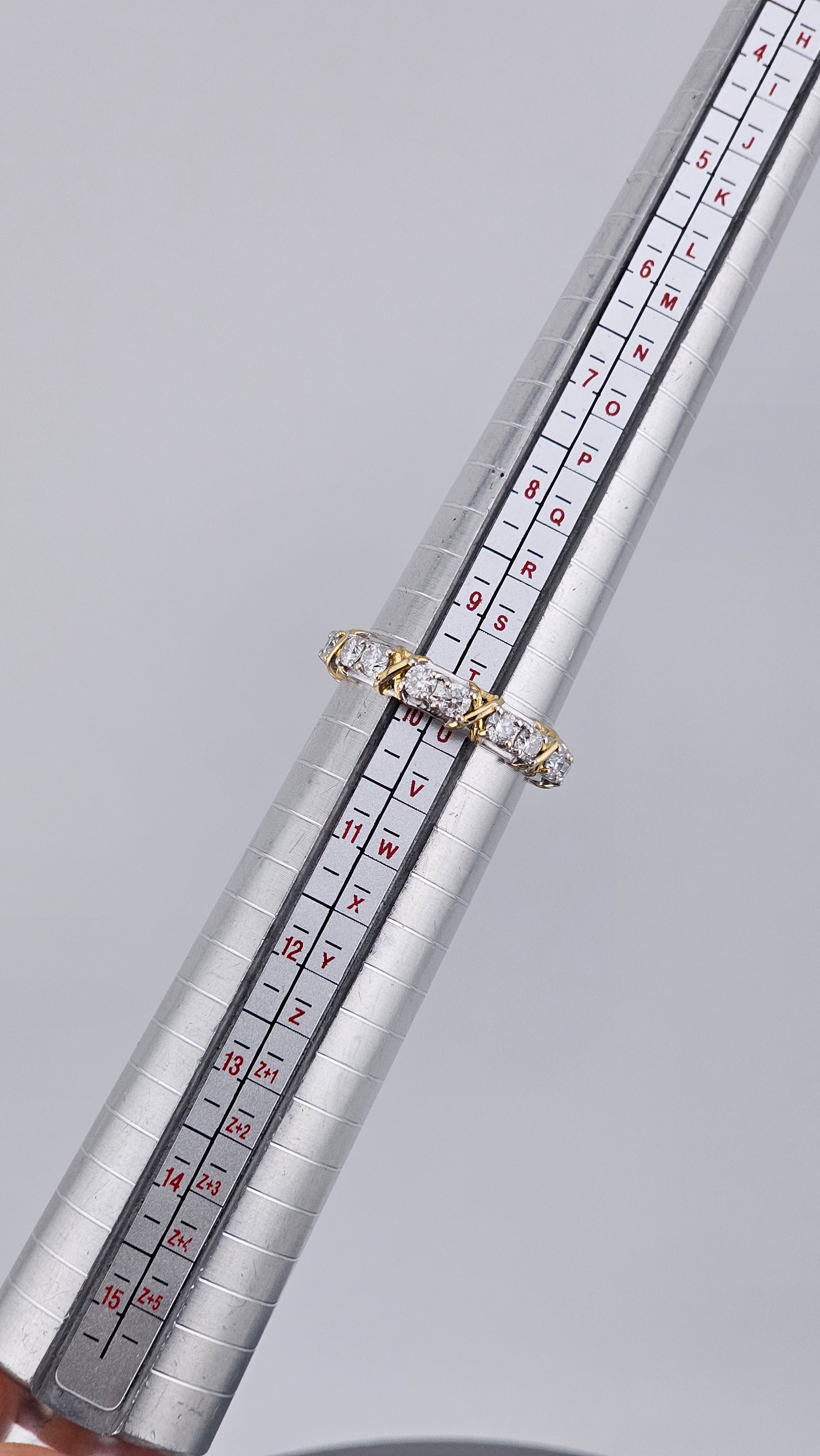 Two-Tone Moissanite Eternity Ring in 925 Sterling Silver ,Size UK T