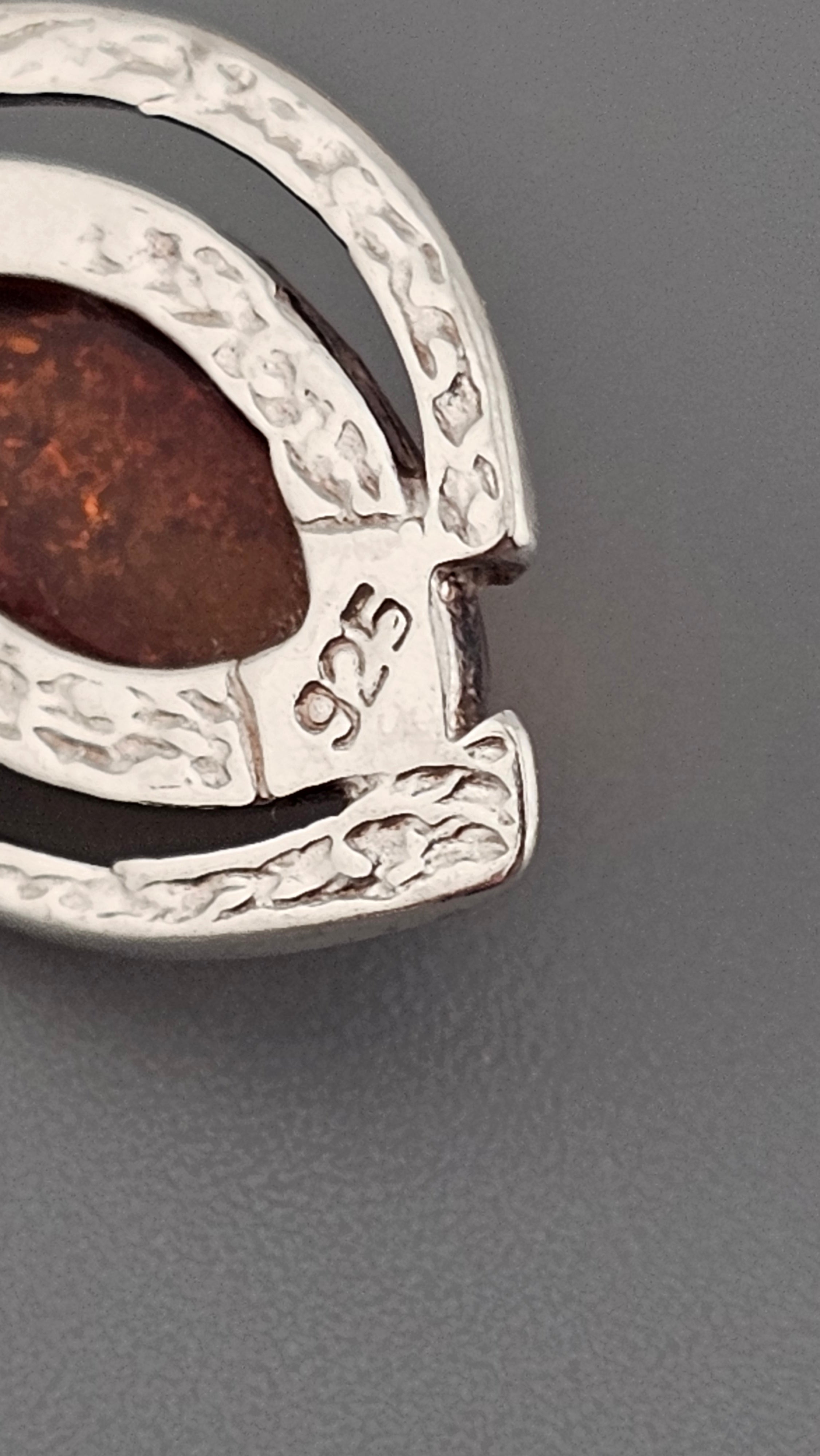 925 Sterling Silver & Cognac Amber Drop Earrings