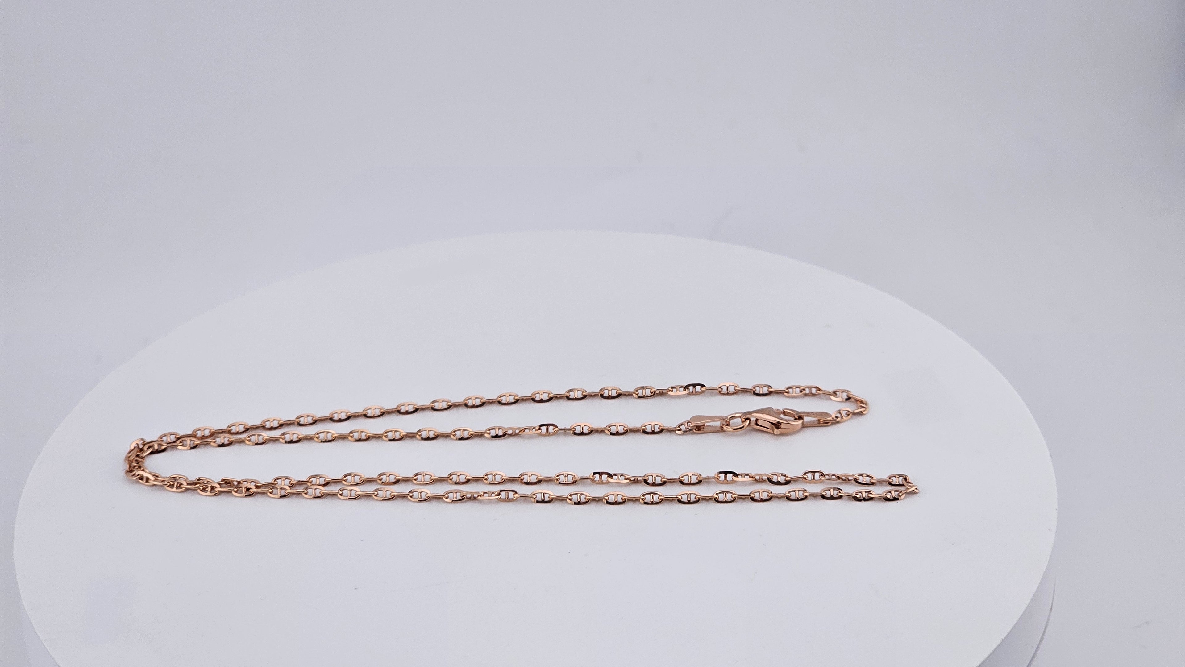 Italian Rose Gold Plated 925 Sterling Silver Flat Mariner Chain – 46cm / 18"
