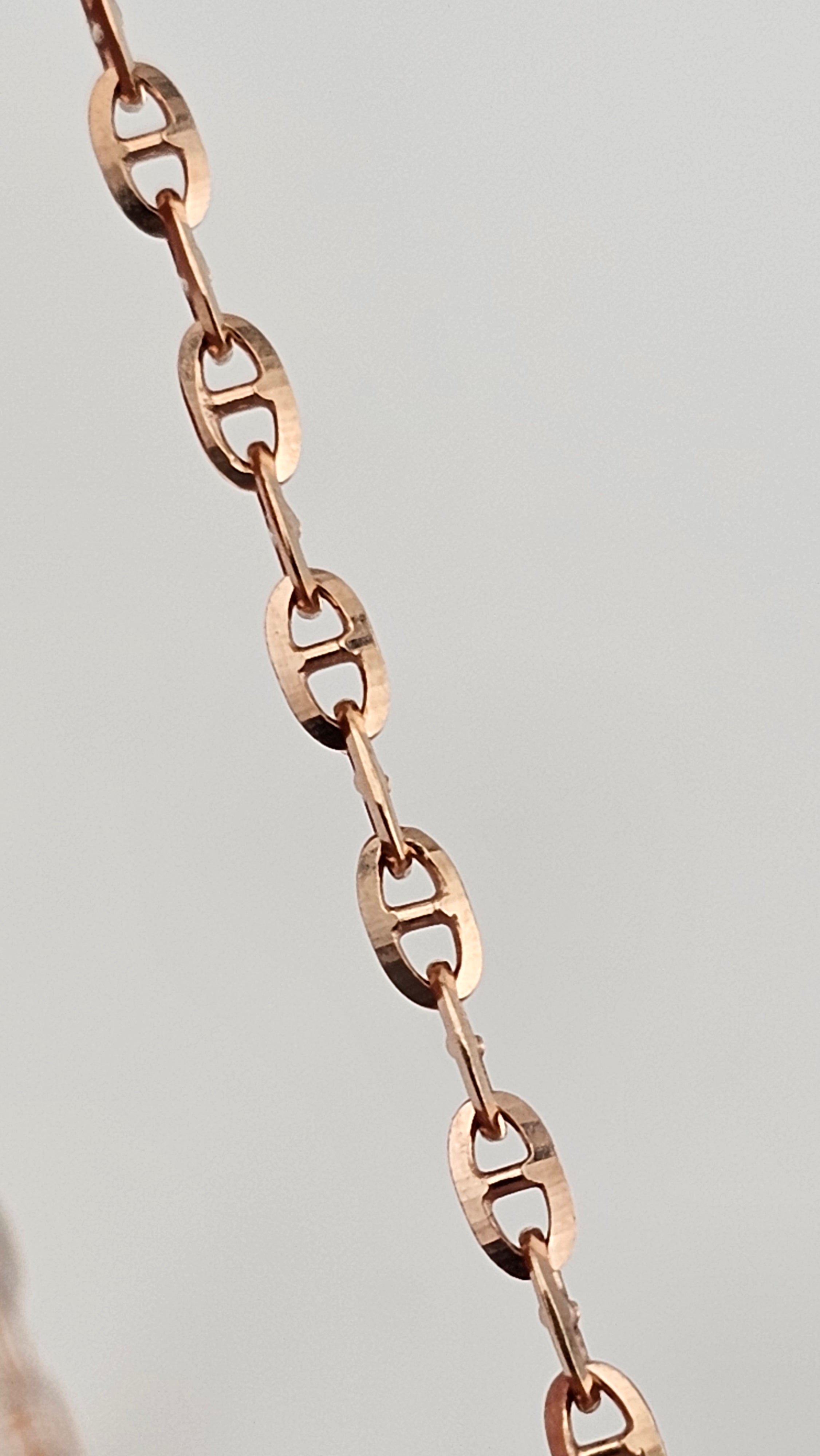 Italian Rose Gold Plated 925 Sterling Silver Flat Mariner Chain – 46cm / 18"