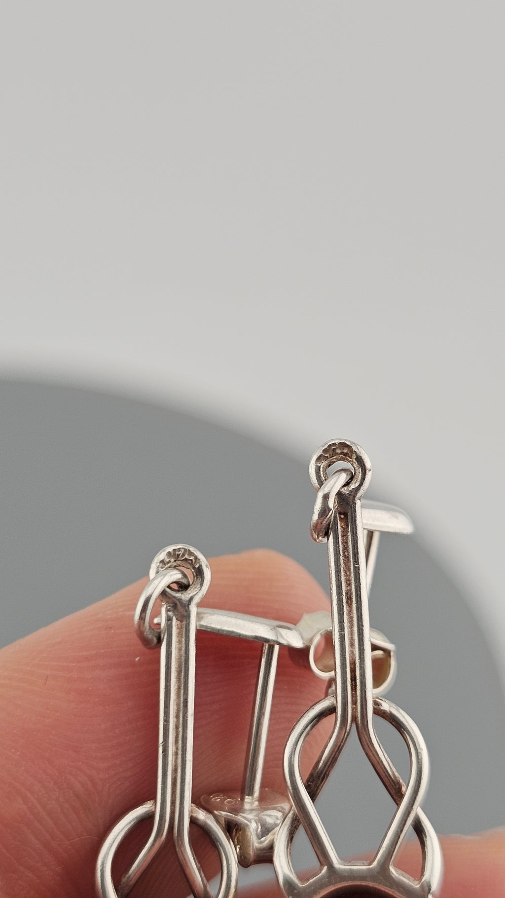 Vintage Sterling Silver Baltic Amber Celtic Knot Drop Earrings