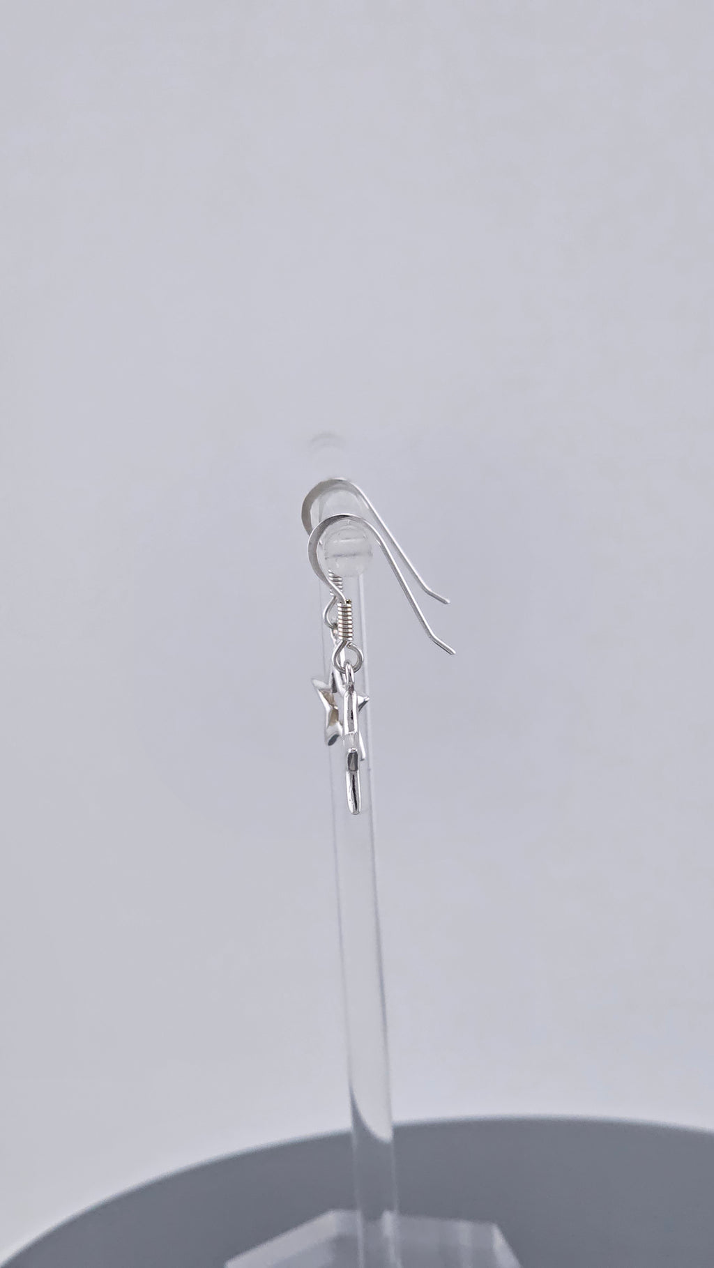 925 Sterling Silver Open Star Dangle Drop Earrings