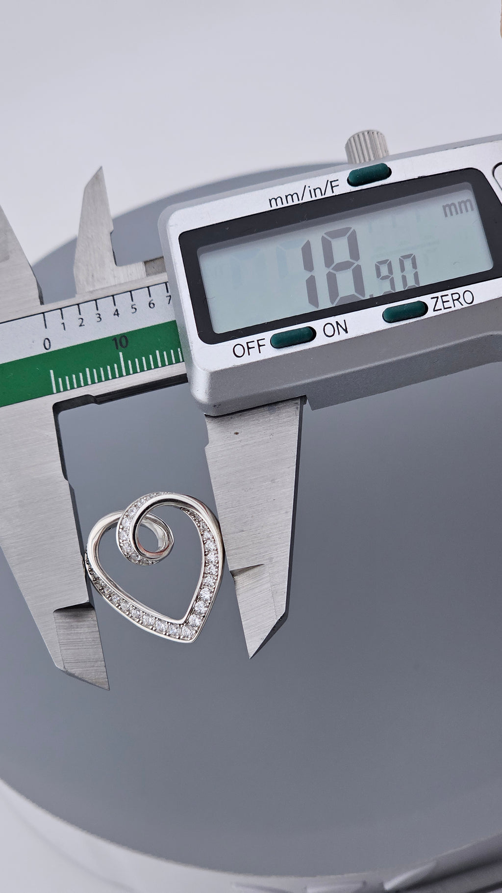 Modern 925 Sterling Silver CZ Open Heart Swirl Pendant