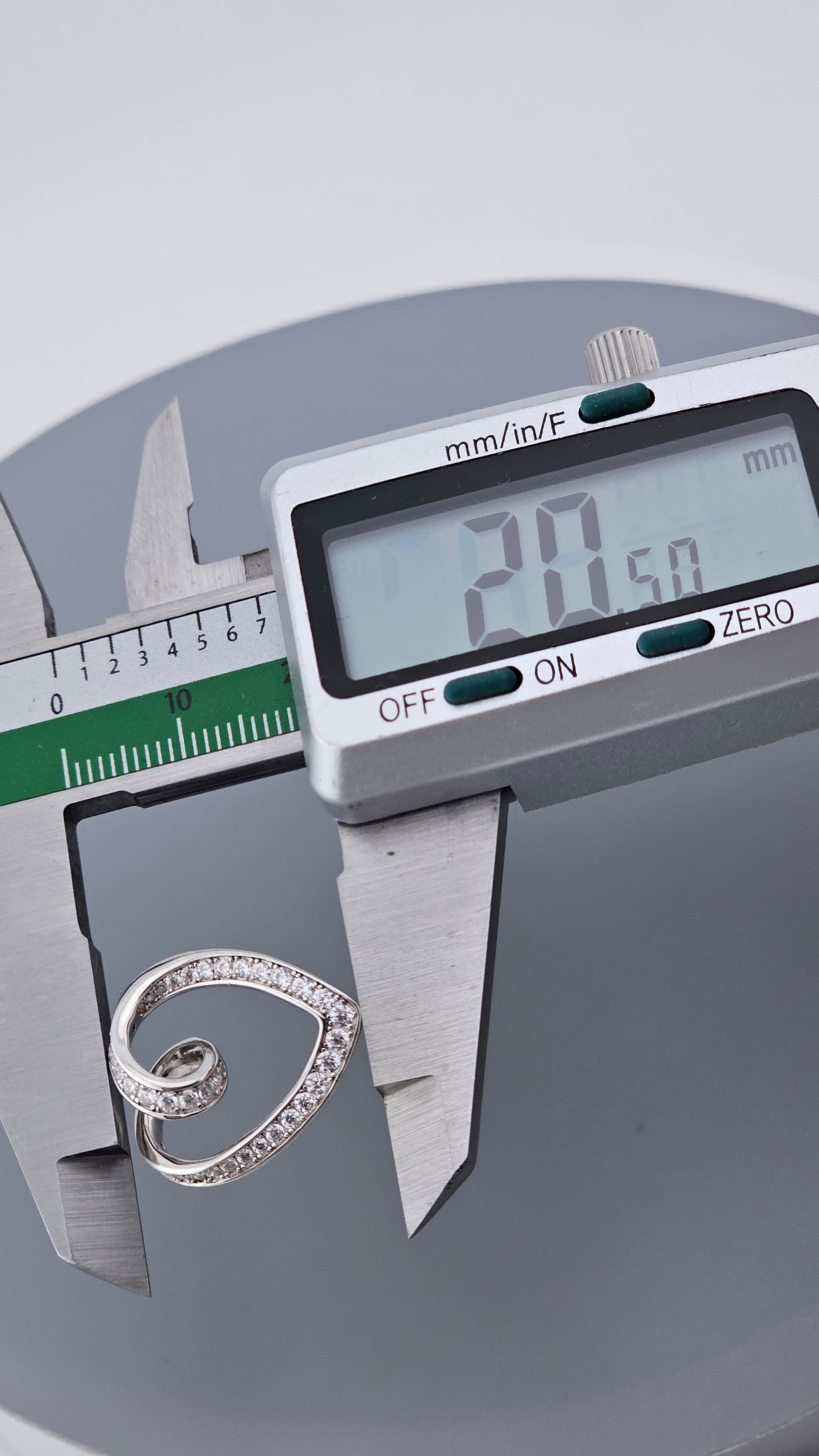 Modern 925 Sterling Silver CZ Open Heart Swirl Pendant