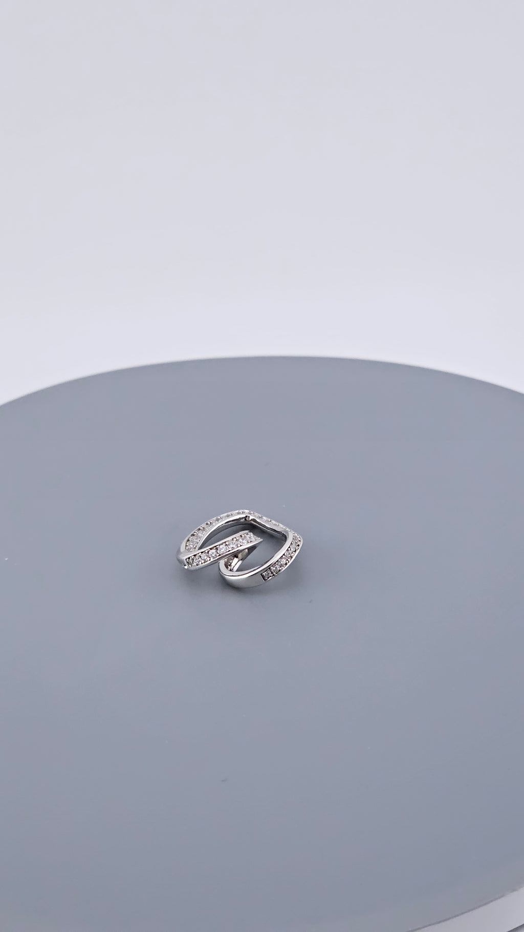 Modern 925 Sterling Silver CZ Open Heart Swirl Pendant