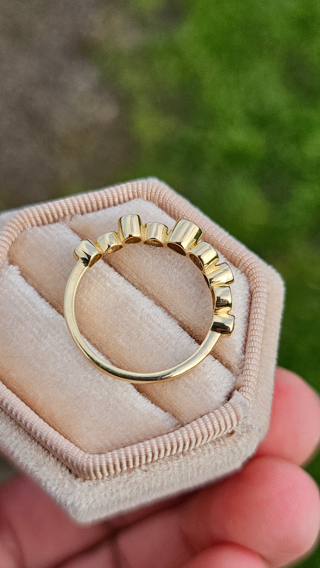 9ct Yellow Gold 0.55ct Natural Diamond Bubble Stacking Ring  Size P