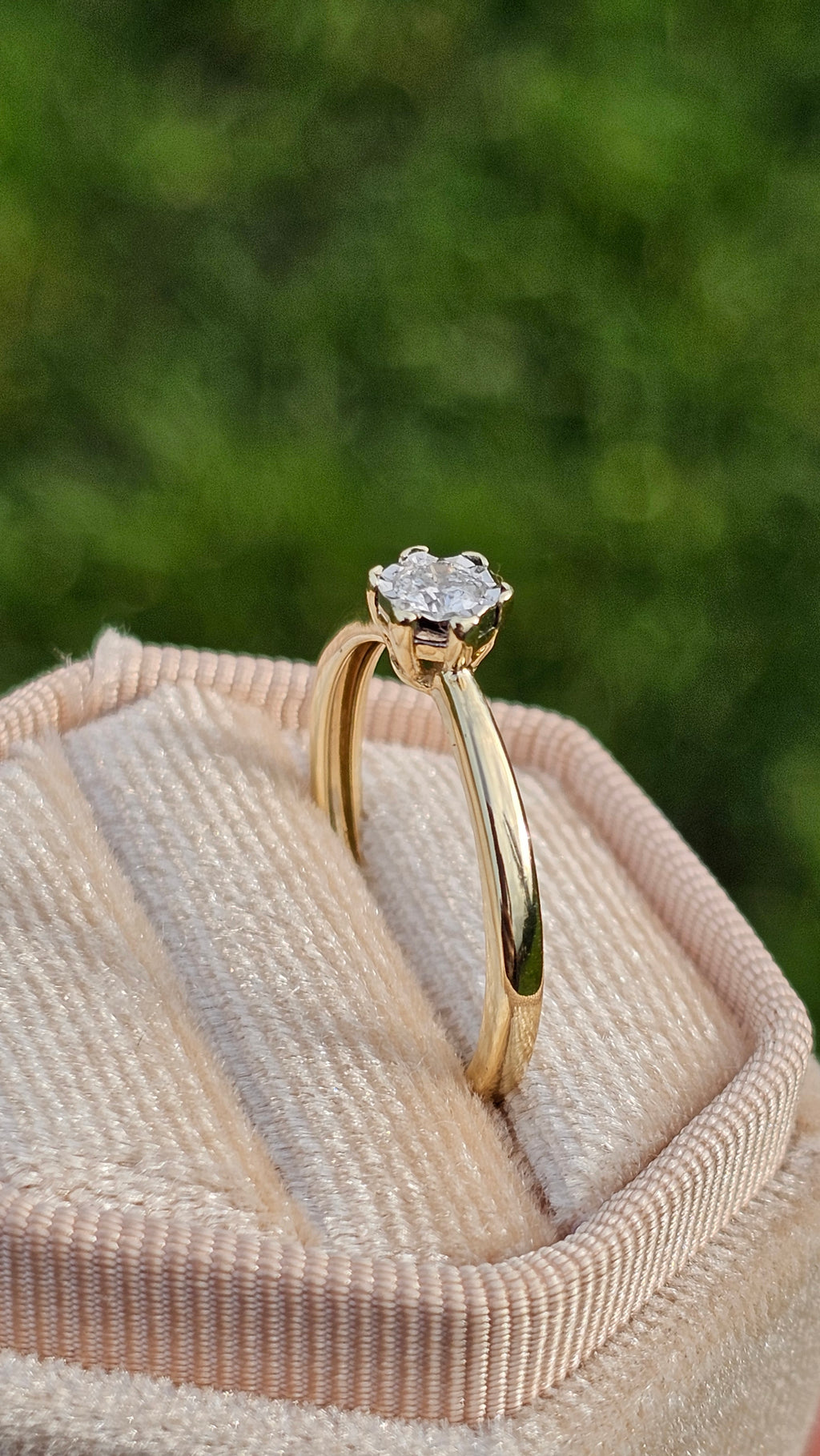 9ct Yellow Gold Natural Diamond Solitaire Ring 0.15ct Classic Illusion Setting