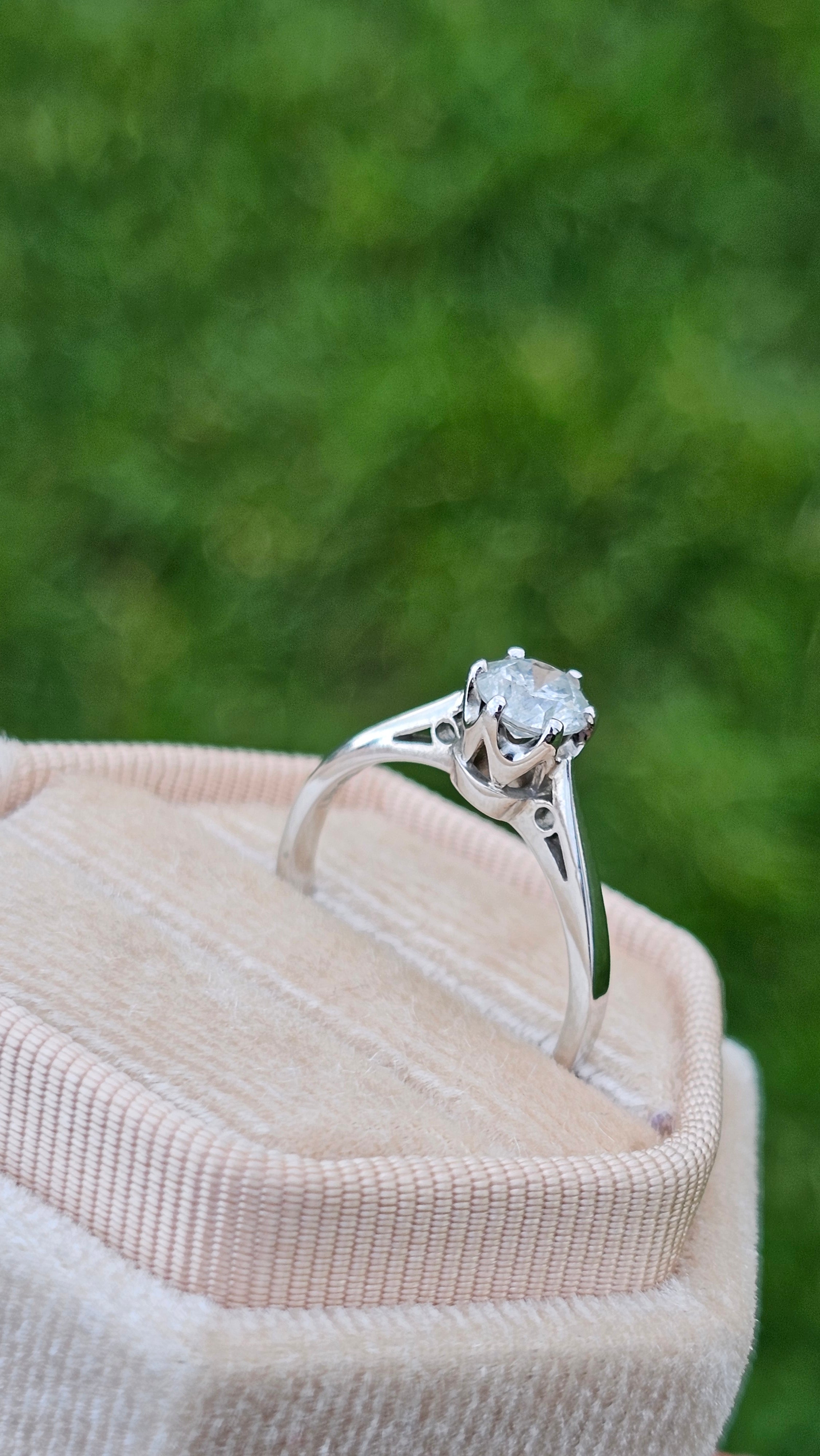 18ct White Gold 0.50ct Round Brilliant Cut Diamond Solitaire Ring – Size L