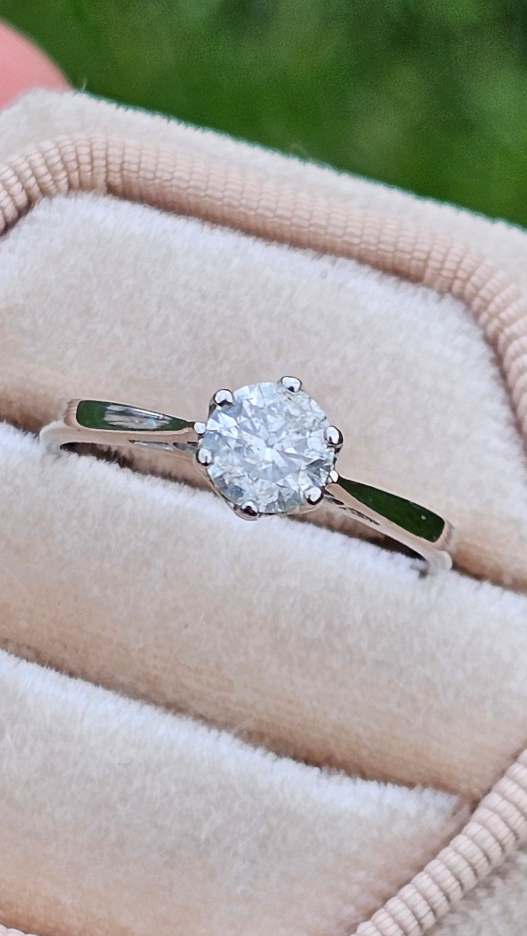 18ct White Gold 0.50ct Round Brilliant Cut Diamond Solitaire Ring – Size L
