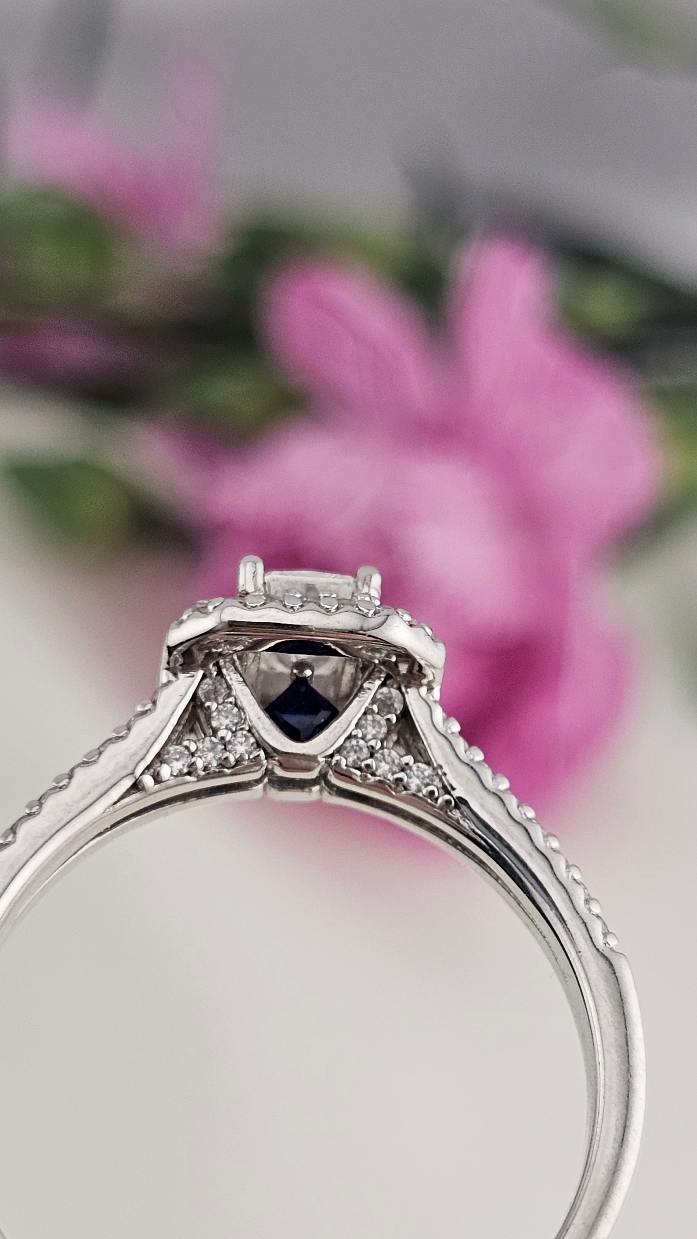 925 Sterling Silver Emerald Cut Cubic Zirconia Ring , size U 1/2