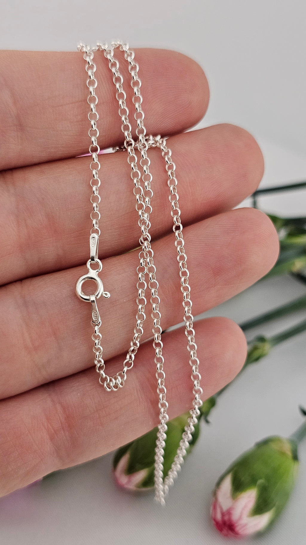 925 Sterling Silver Belcher Chain Necklace 22" ,2.04mm