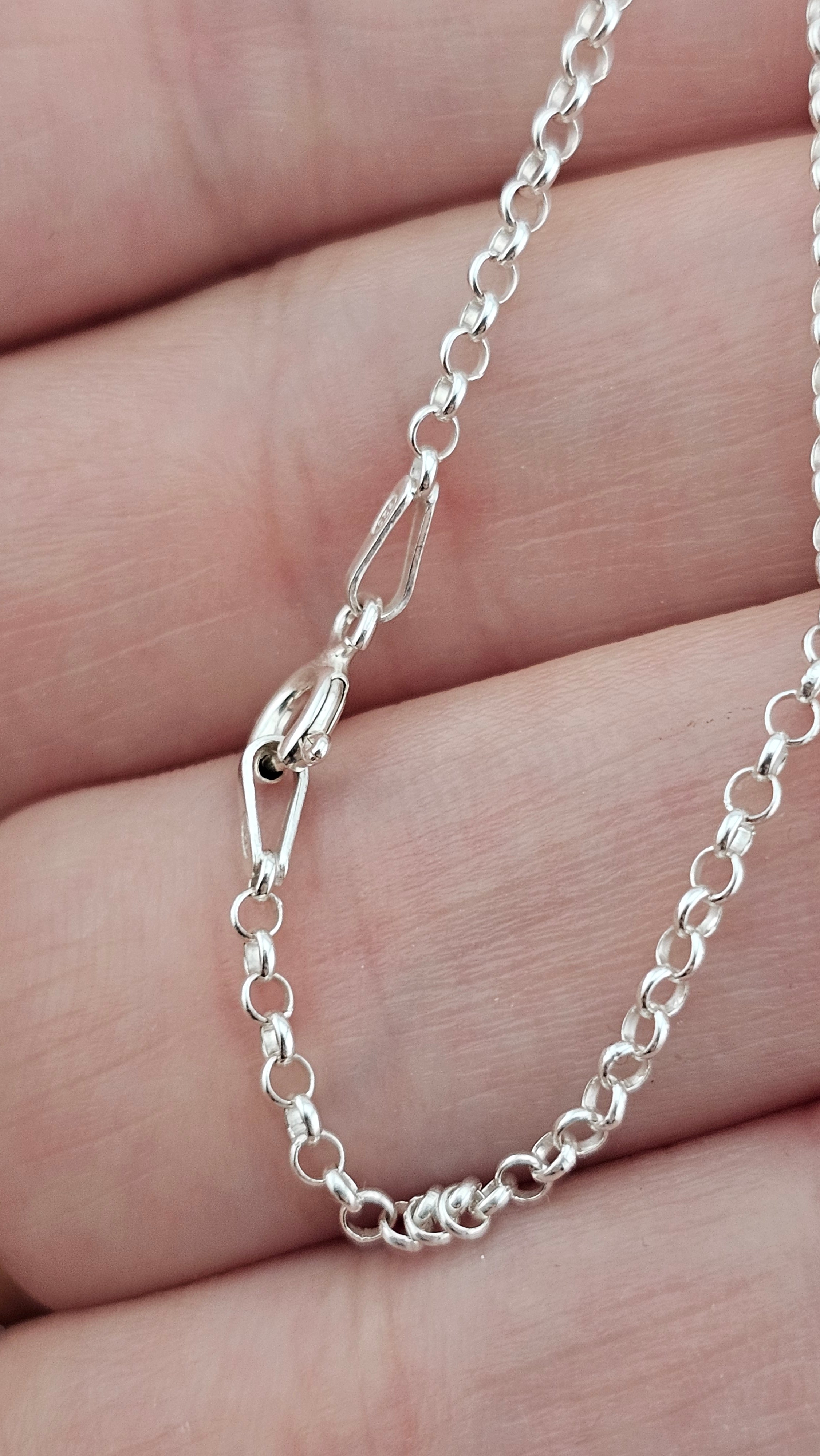 925 Sterling Silver Belcher Chain Necklace 22" ,2.04mm