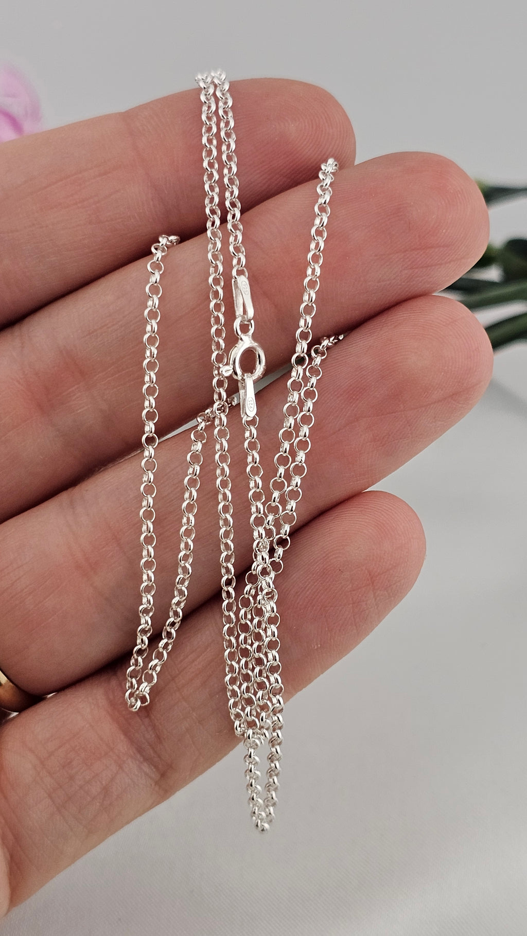 925 Sterling Silver Belcher Chain Necklace 22" ,2.04mm