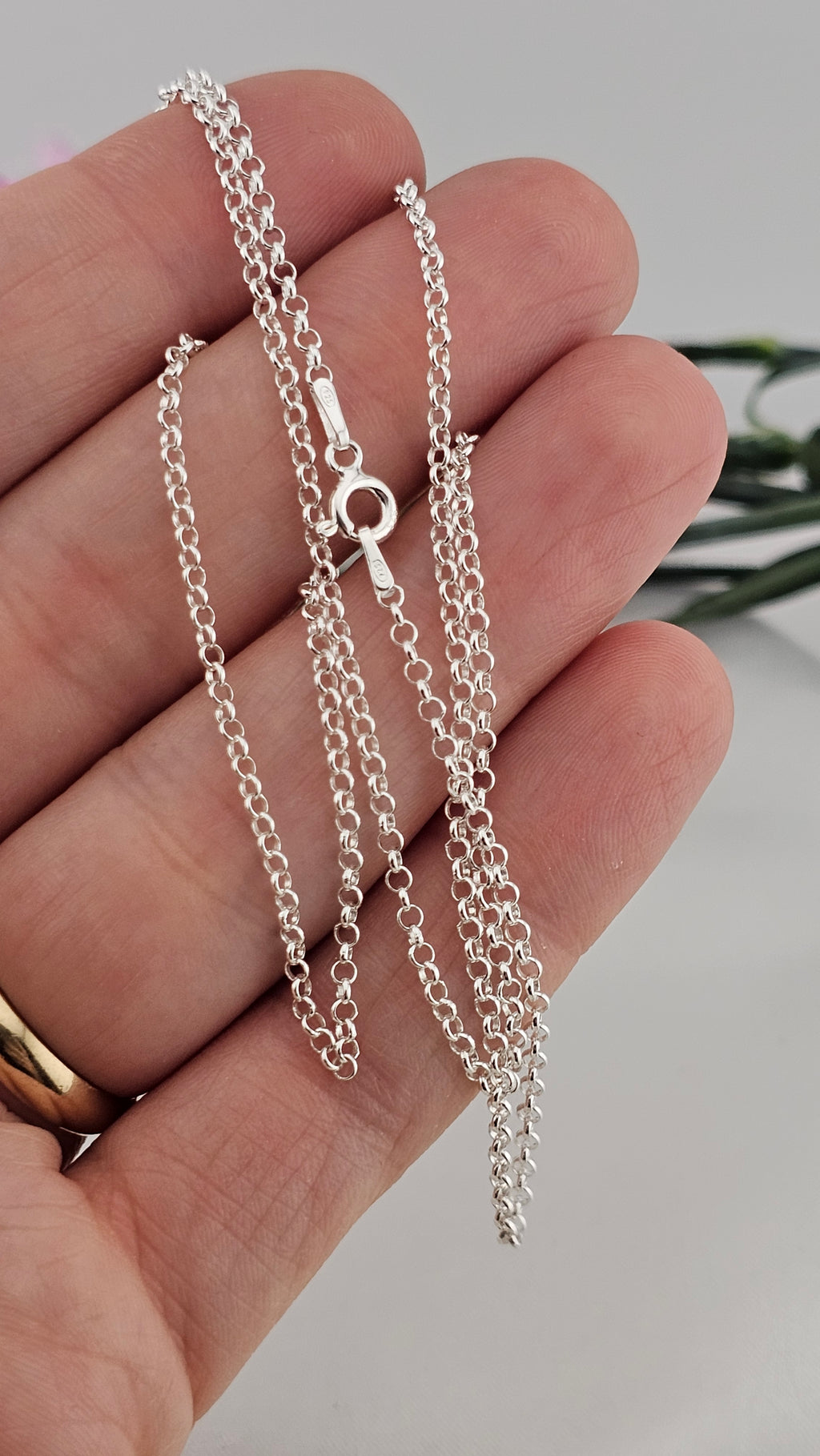 925 Sterling Silver Belcher Chain Necklace 22" ,2.04mm