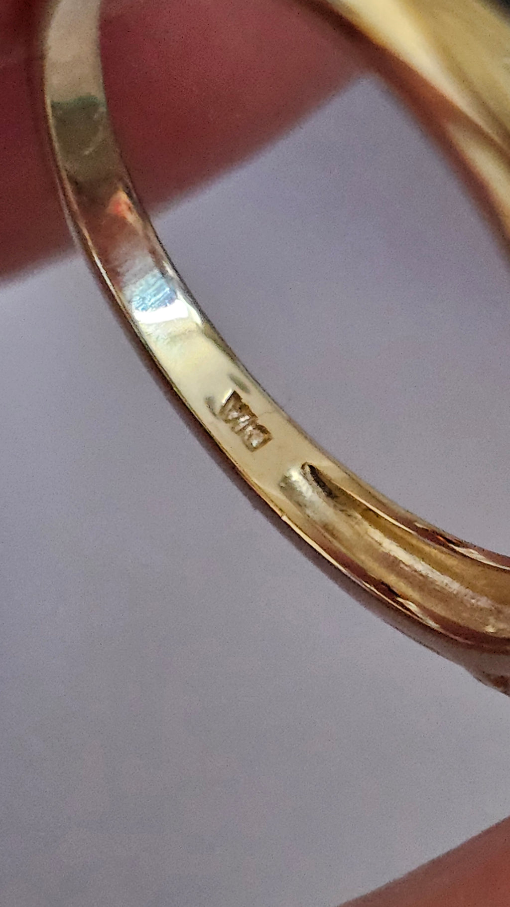 9ct Yellow Gold Natural Emerald and Diamonds Eternity Ring , size P 1/2