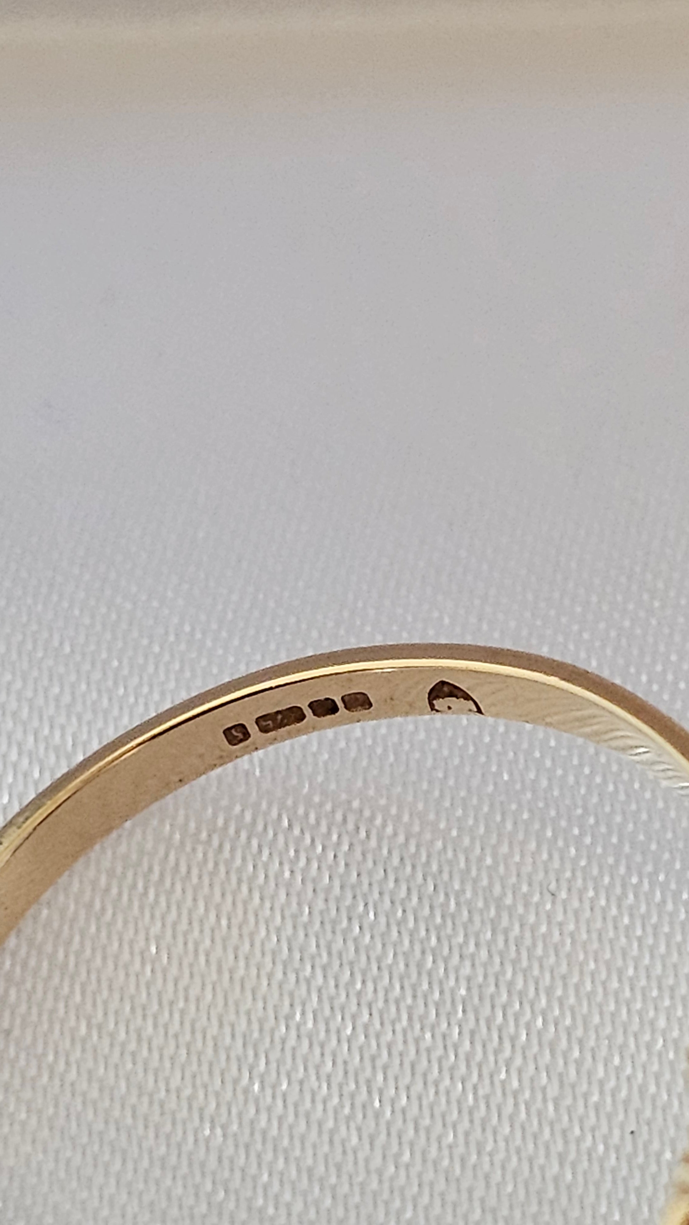 9ct Yellow Gold Natural Sapphire and Diamond Ring , size T 1/2