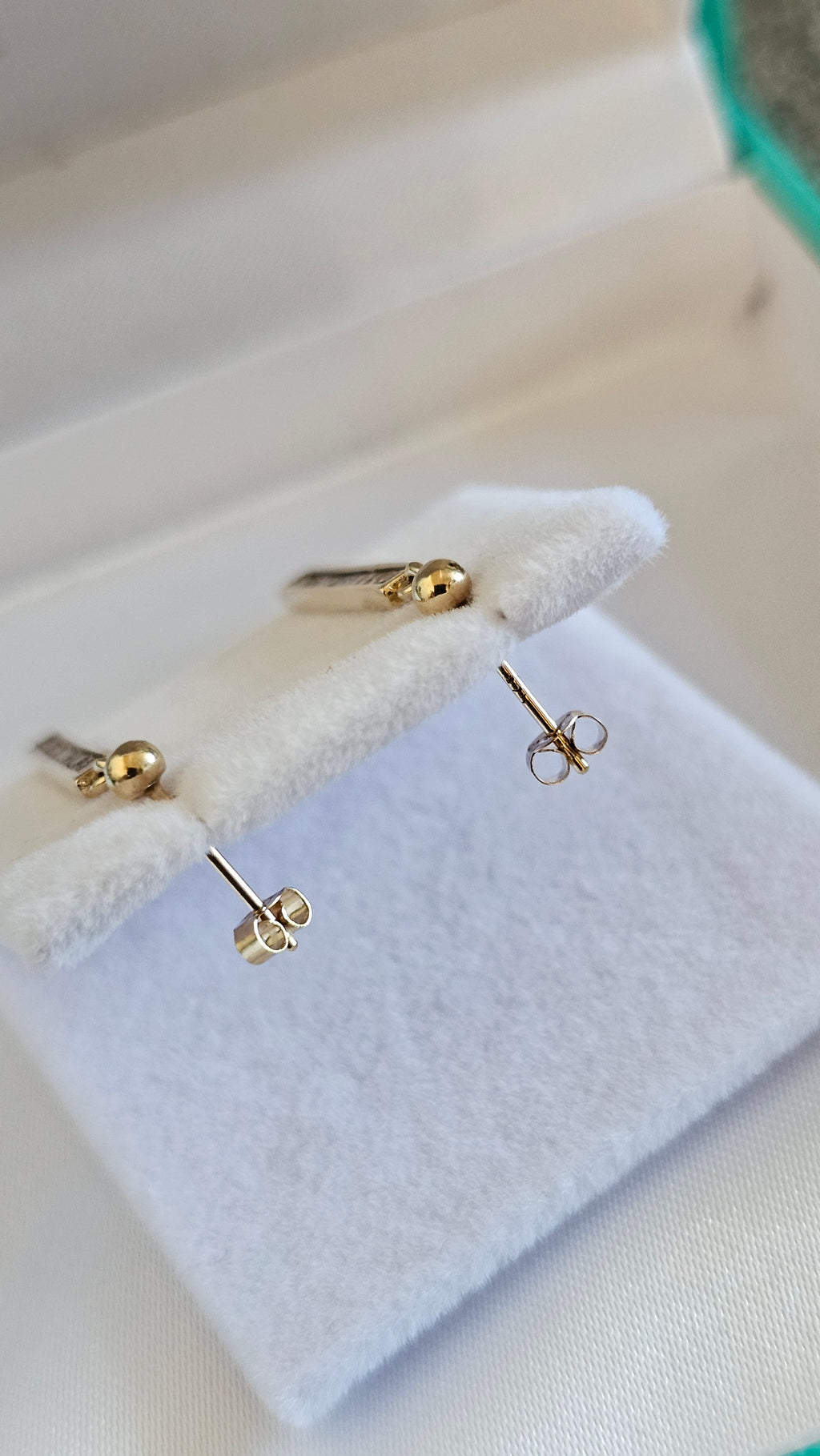 9ct Gold Cubic Zirconia Bar Earrings ,30mm drop