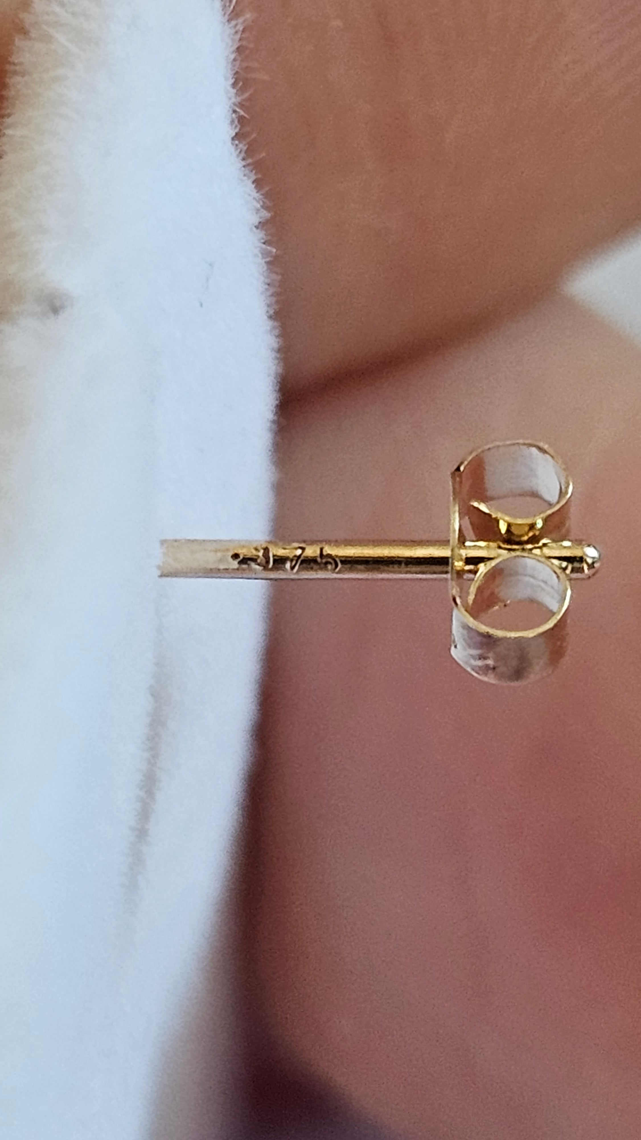 9ct Gold Cubic Zirconia Bar Earrings ,30mm drop