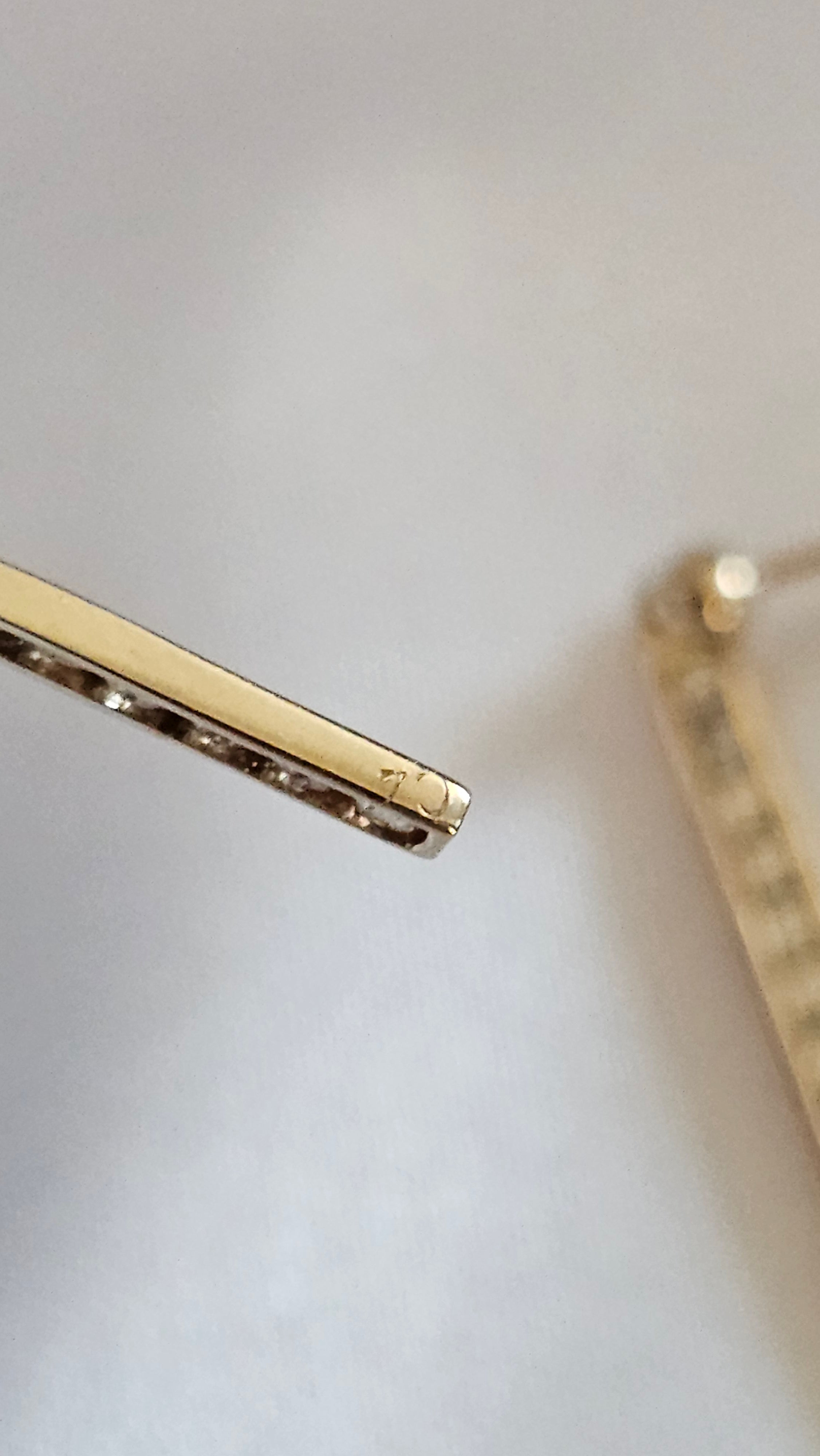 9ct Gold Cubic Zirconia Bar Earrings ,30mm drop