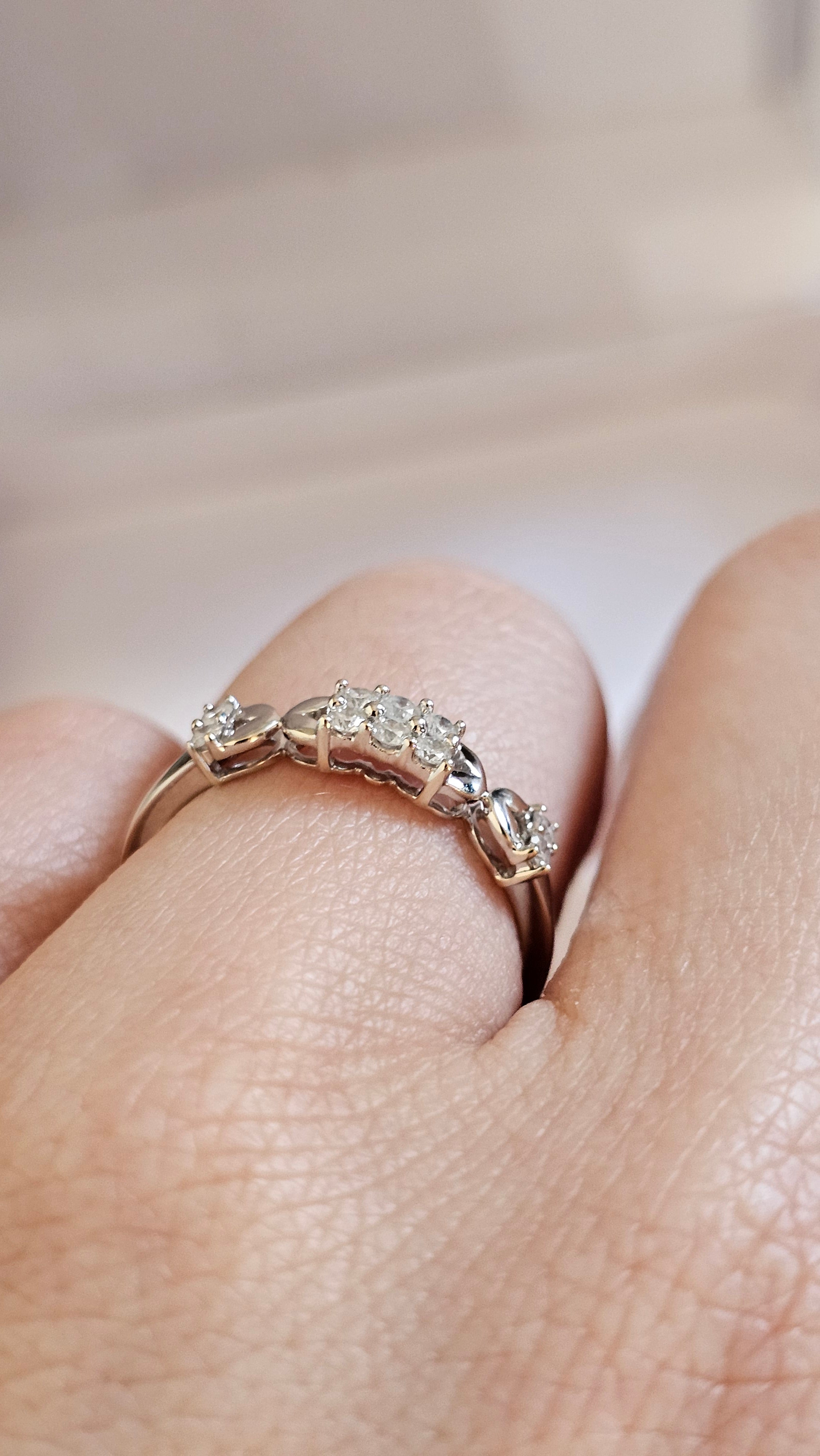 10ct White Gold 0.20ct Natural Diamond Eternity Ring , size Q