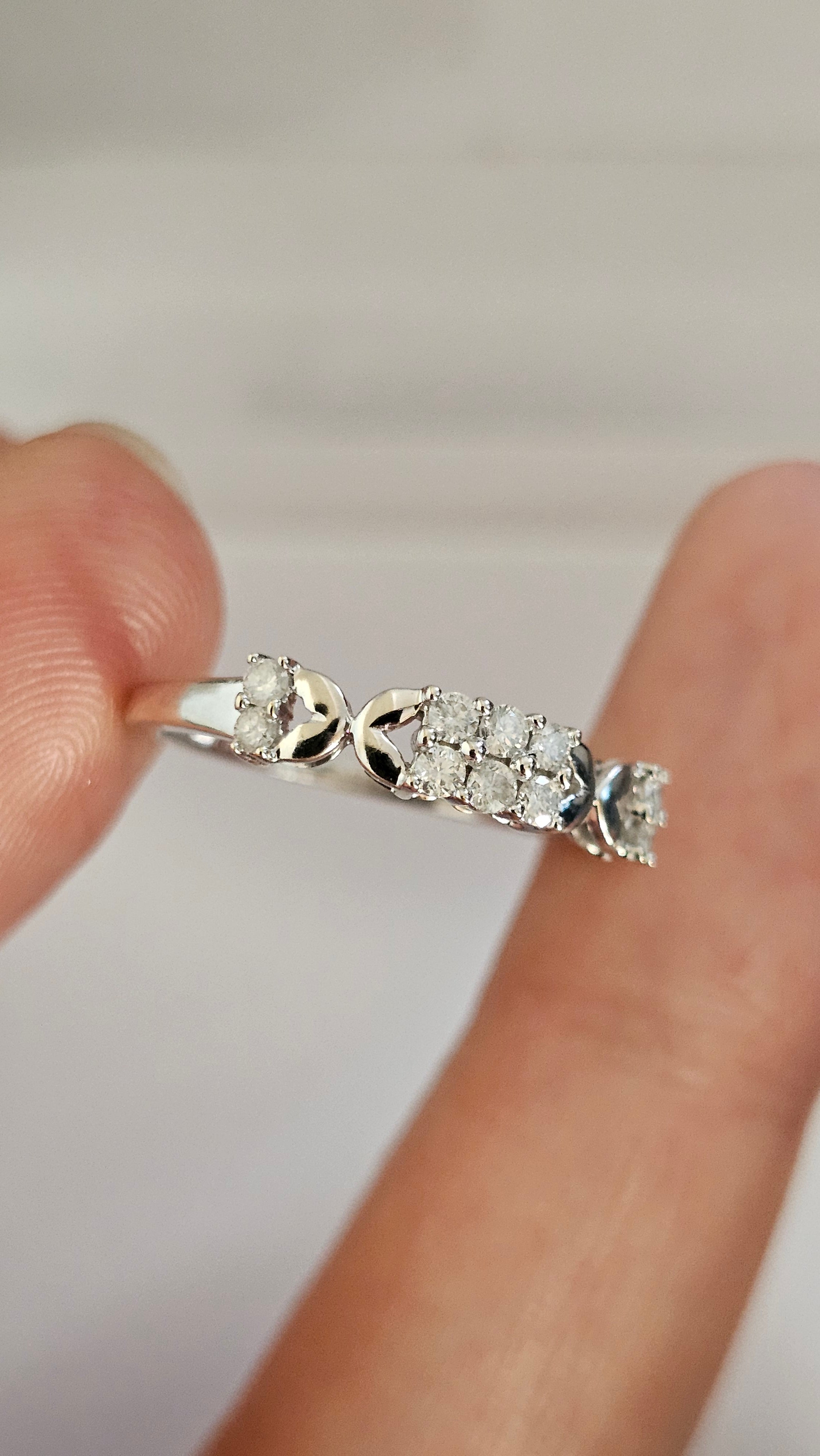 10ct White Gold 0.20ct Natural Diamond Eternity Ring , size Q