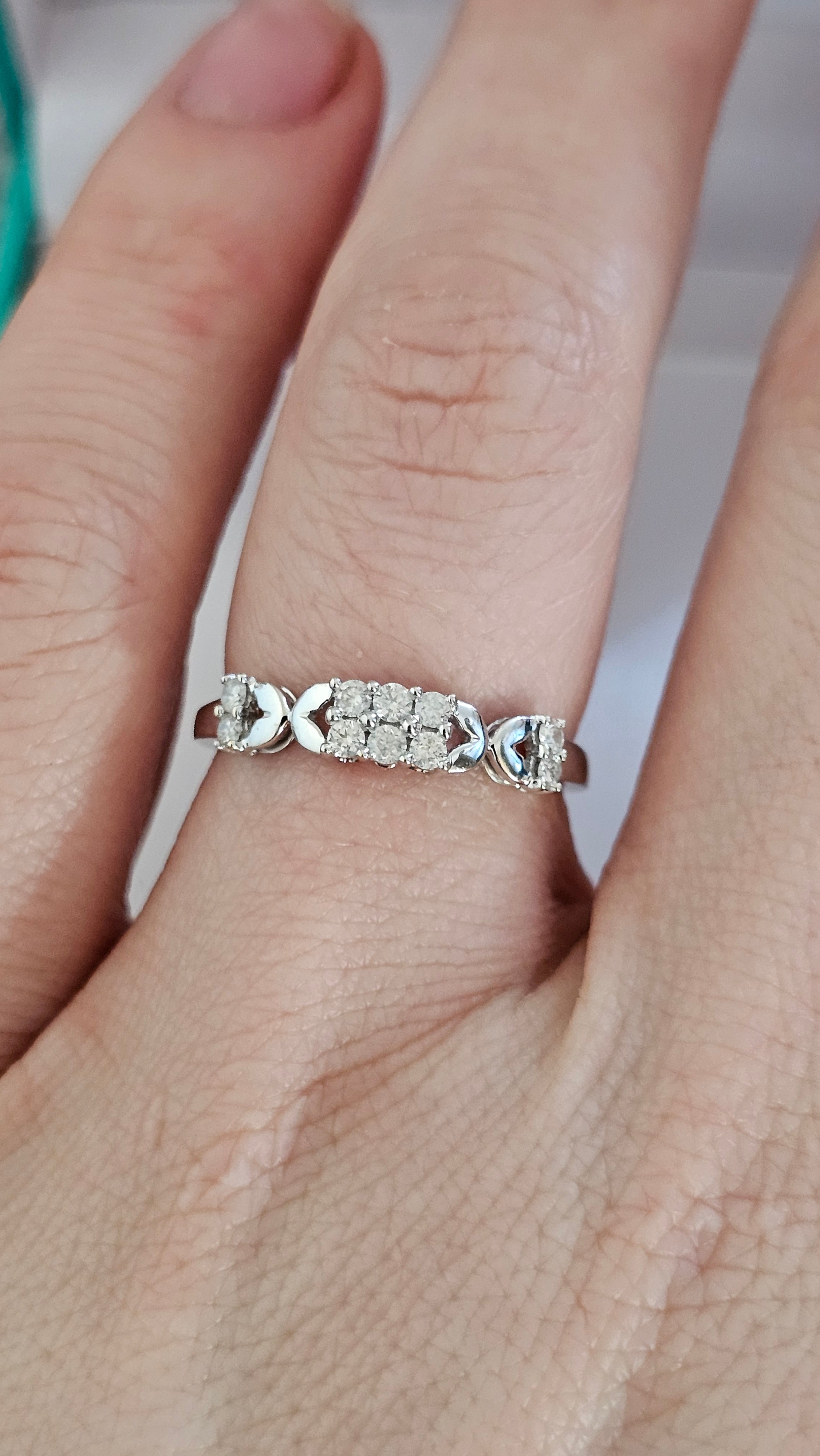 10ct White Gold 0.20ct Natural Diamond Eternity Ring , size Q