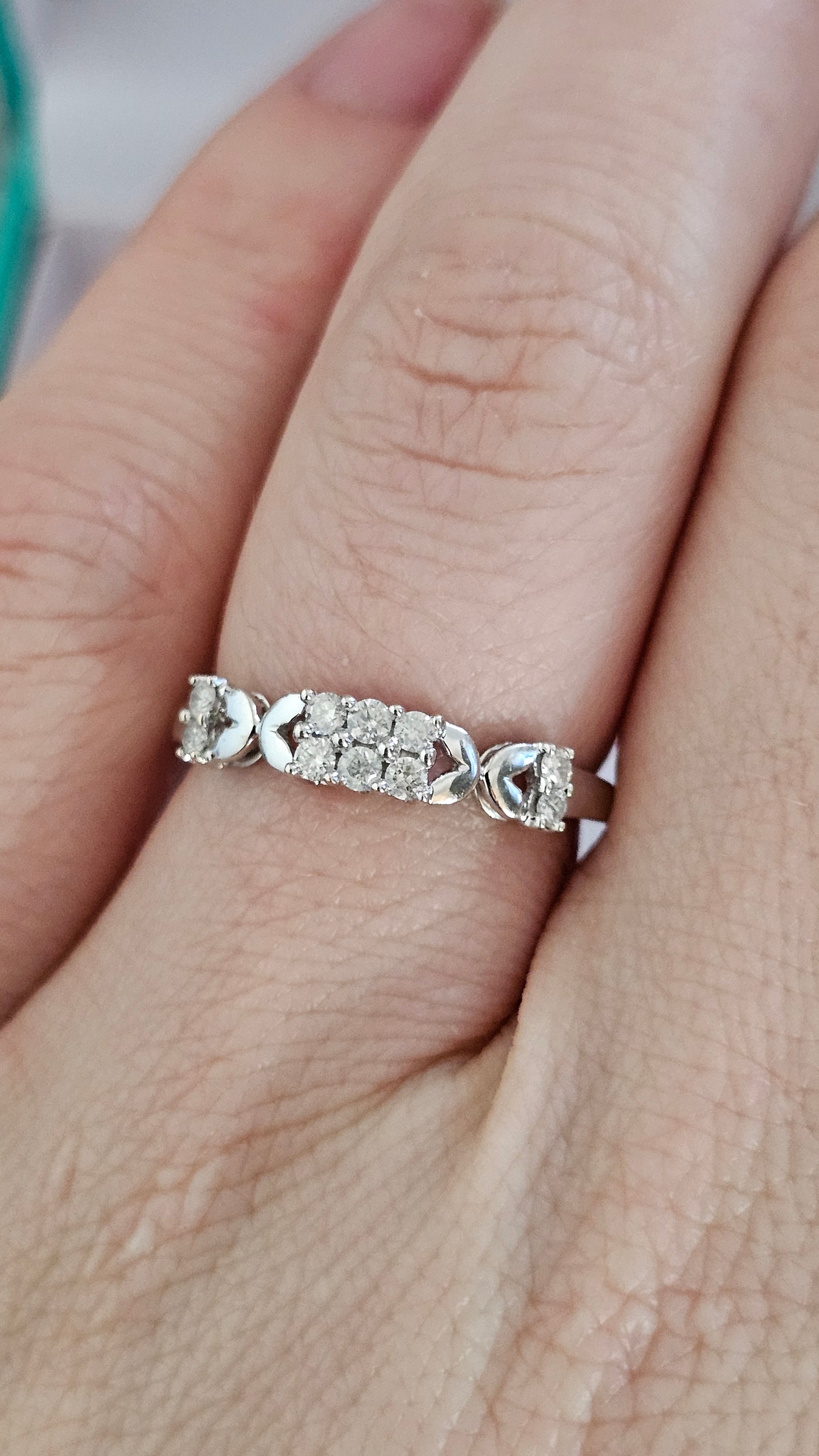 10ct White Gold 0.20ct Natural Diamond Eternity Ring , size Q