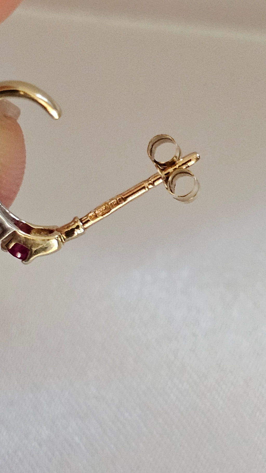 9ct Yellow Gold Natural Ruby and Diamond set Stud Earrings