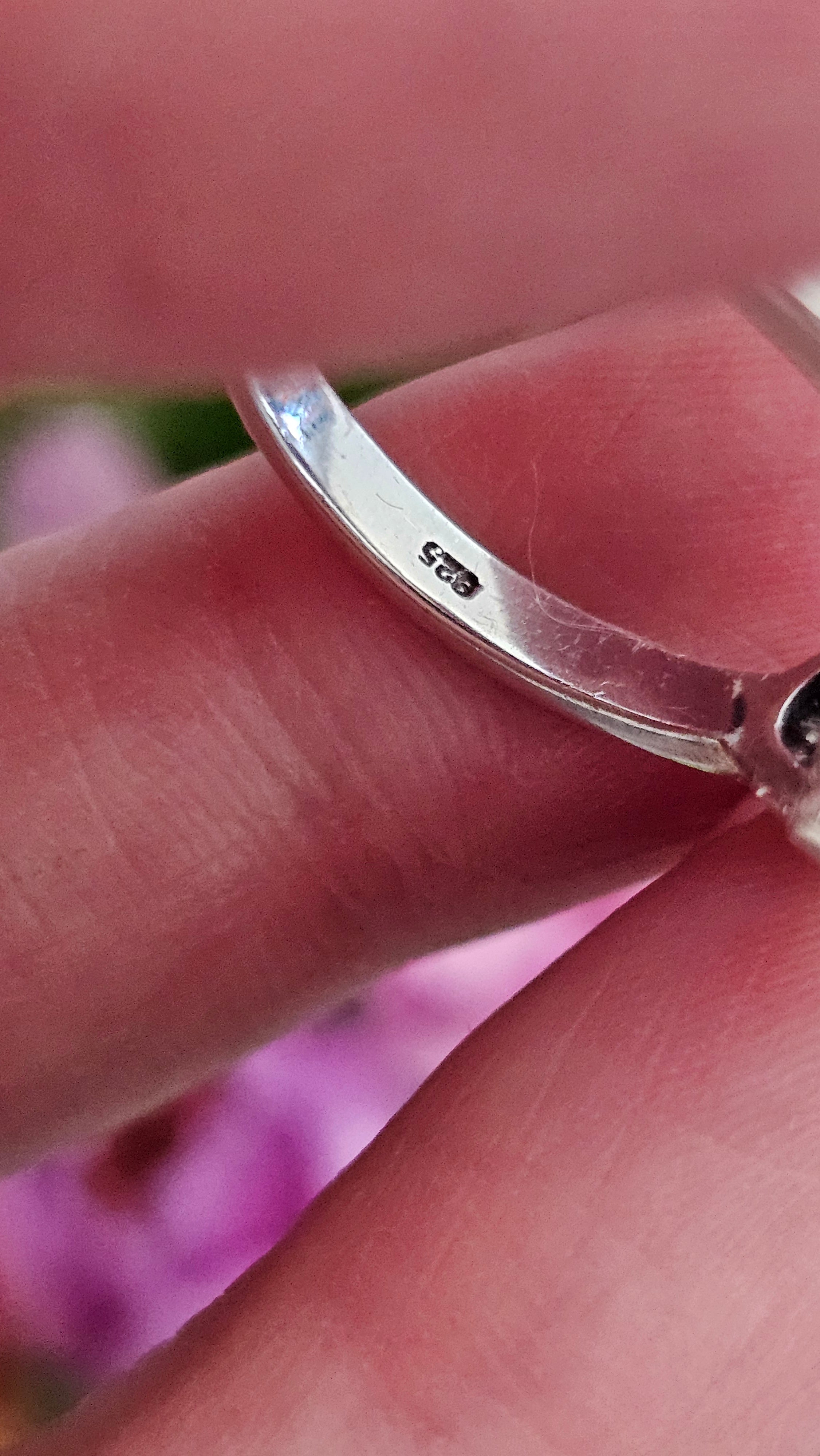 925 Sterling Silver Natural Sapphire Cluster Statement Ring – UK Size R