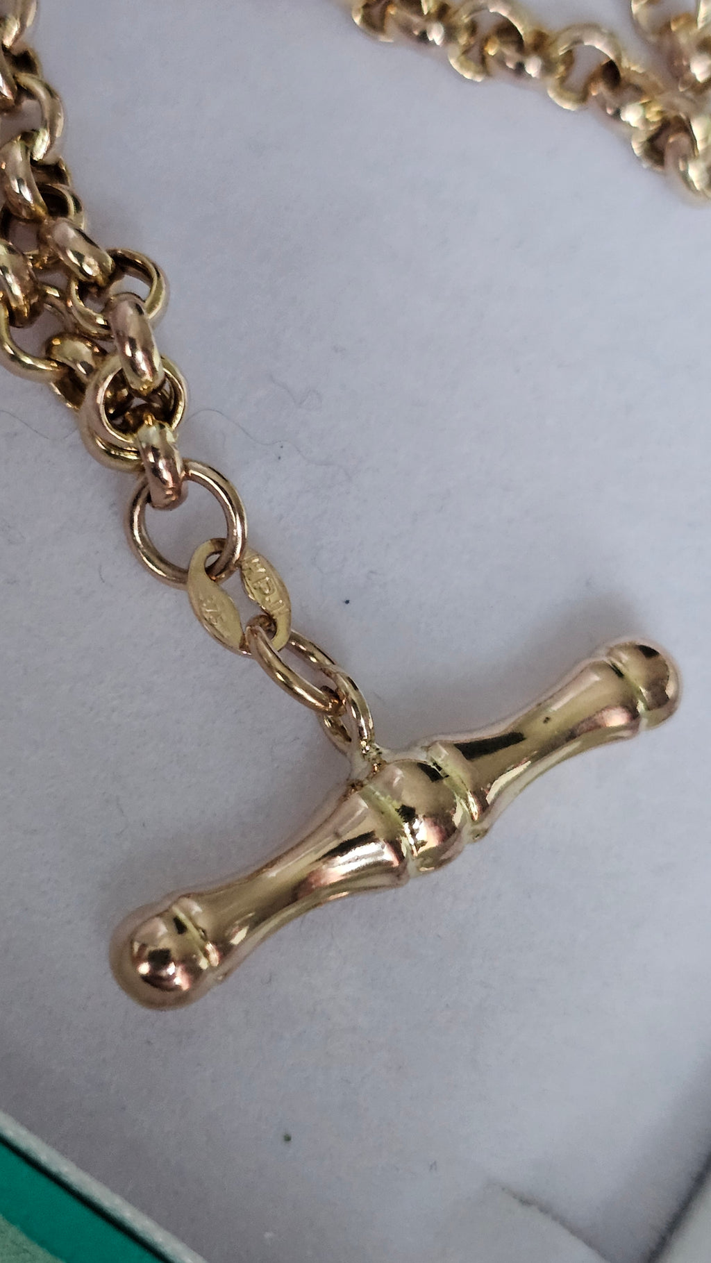 9ct Yellow Gold Albert-Style T-Bar Bracelet , length 18.5cm