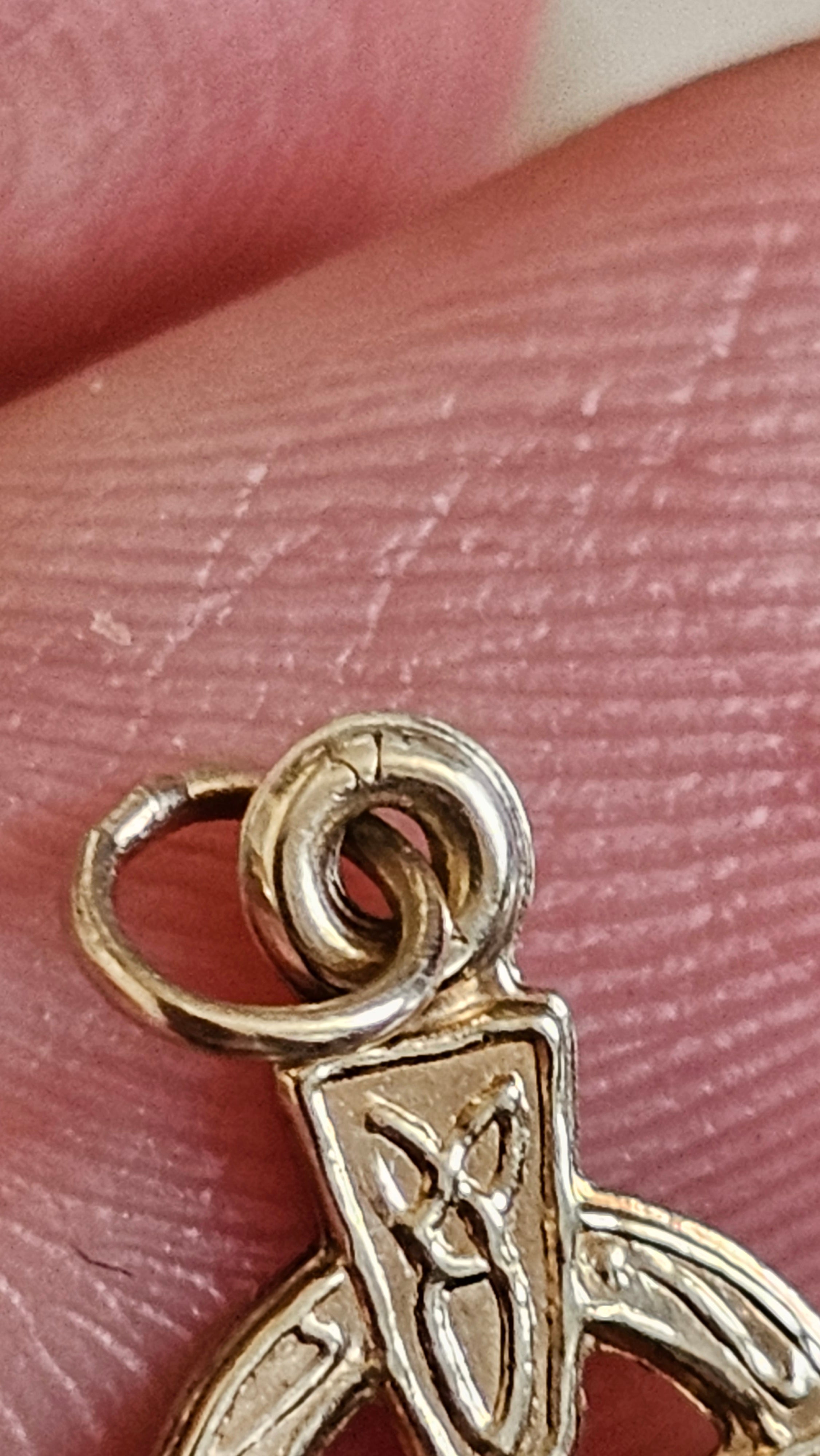 9ct Yellow gold Dainty embossed Celtic cross pendant