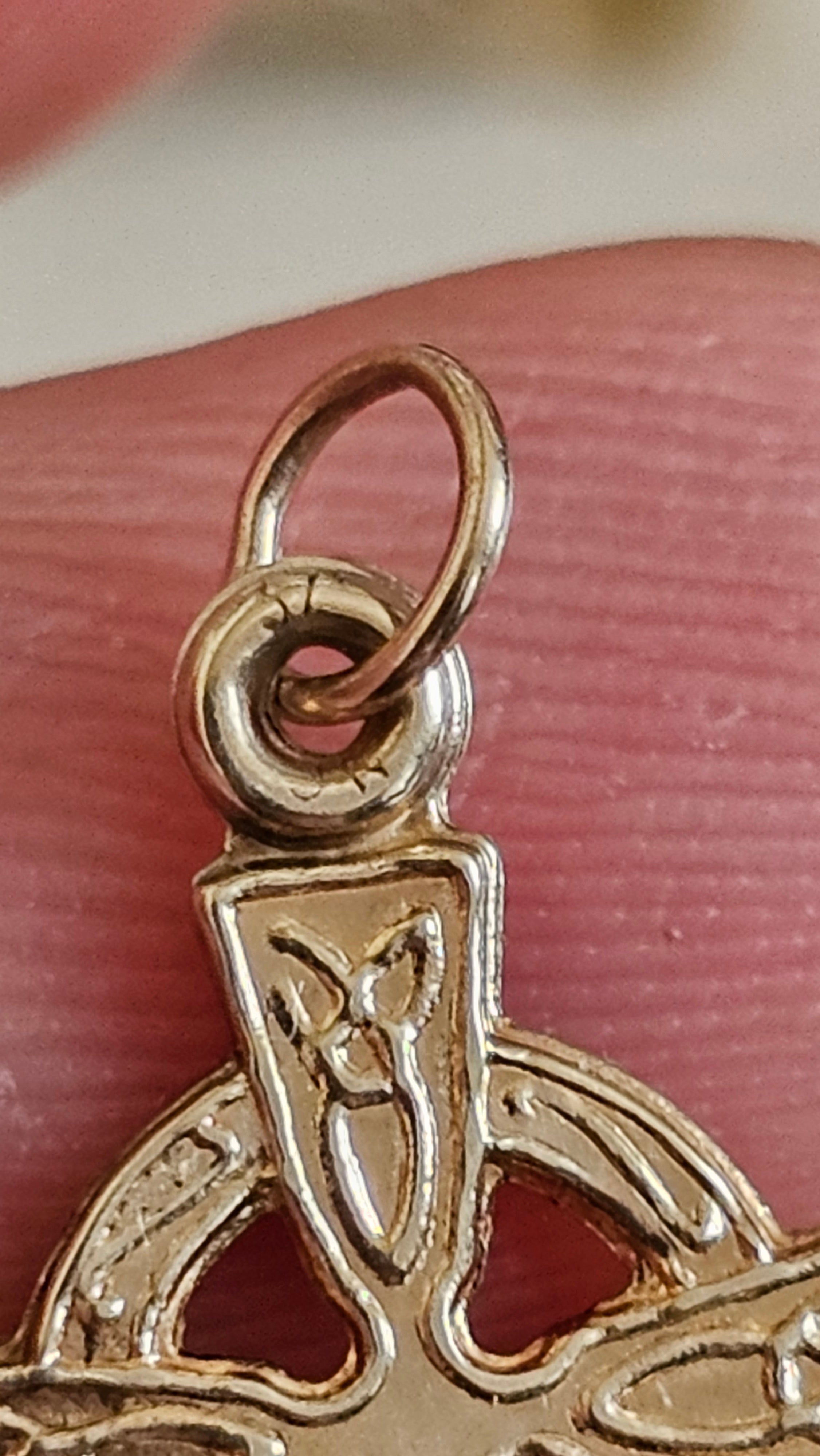 9ct Yellow gold Dainty embossed Celtic cross pendant