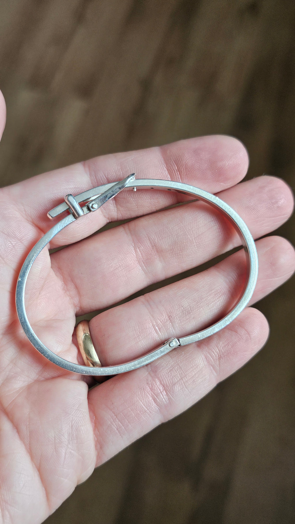 Solid 925 Sterling Silver Belt Buckle Bangle  Adjustable 20.8g