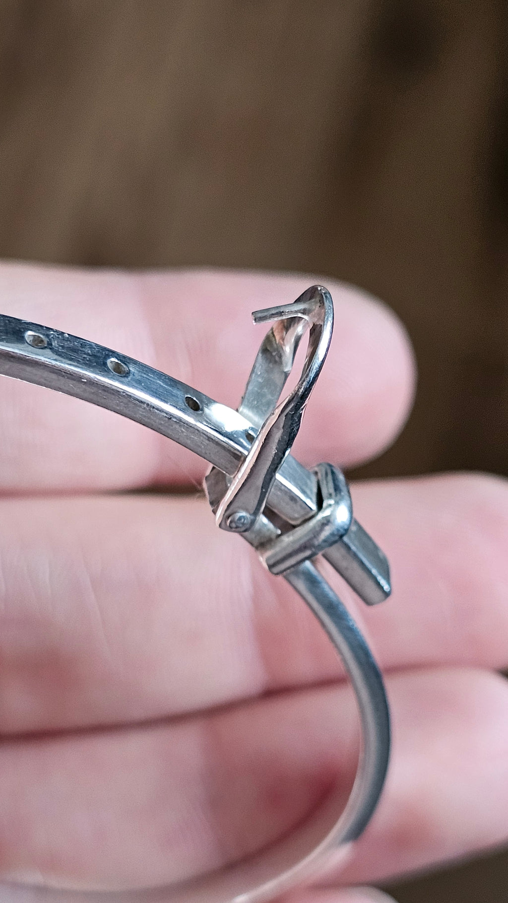 Solid 925 Sterling Silver Belt Buckle Bangle  Adjustable 20.8g