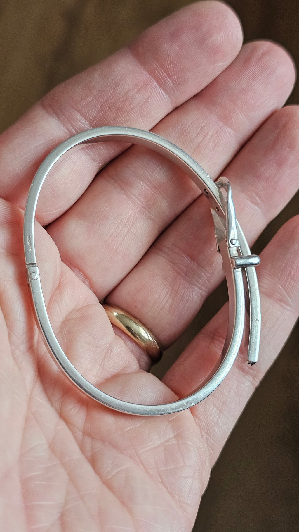 Solid 925 Sterling Silver Belt Buckle Bangle  Adjustable 20.8g