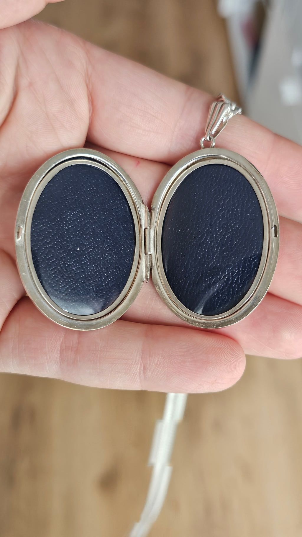 Large Vintage Georg Jensen Solid Sterling Silver Floral Locket & Curb Chain (32.1g)