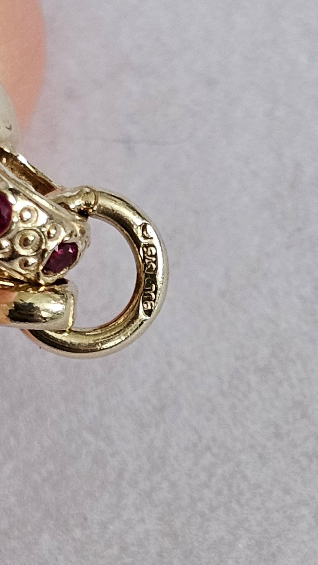 Solid 9ct Yellow Gold & Ruby Belcher Bracelet – Dog Clip Clasp (10.88g)