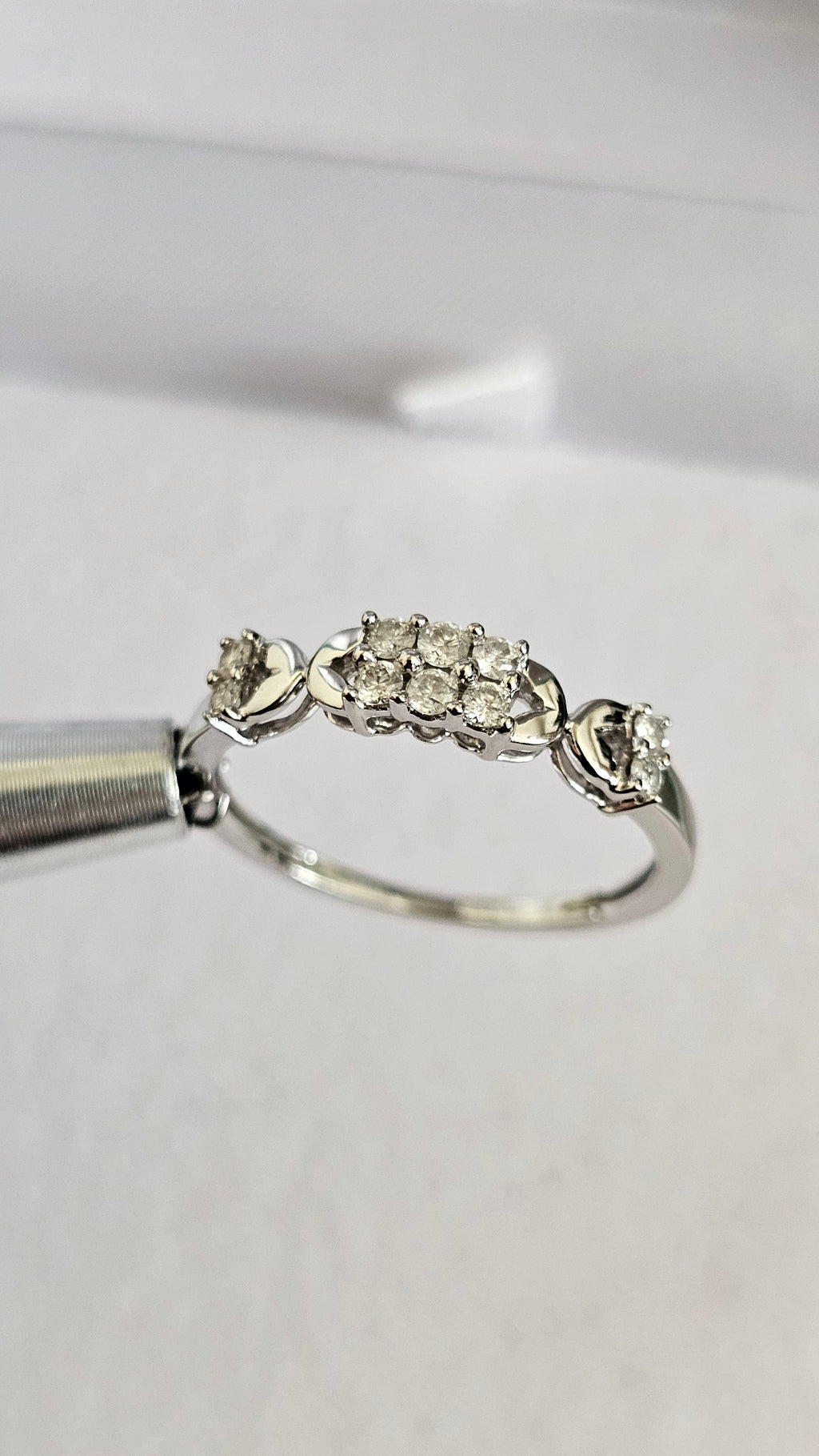 10ct White Gold 0.20ct Natural Diamond Eternity Ring , size Q