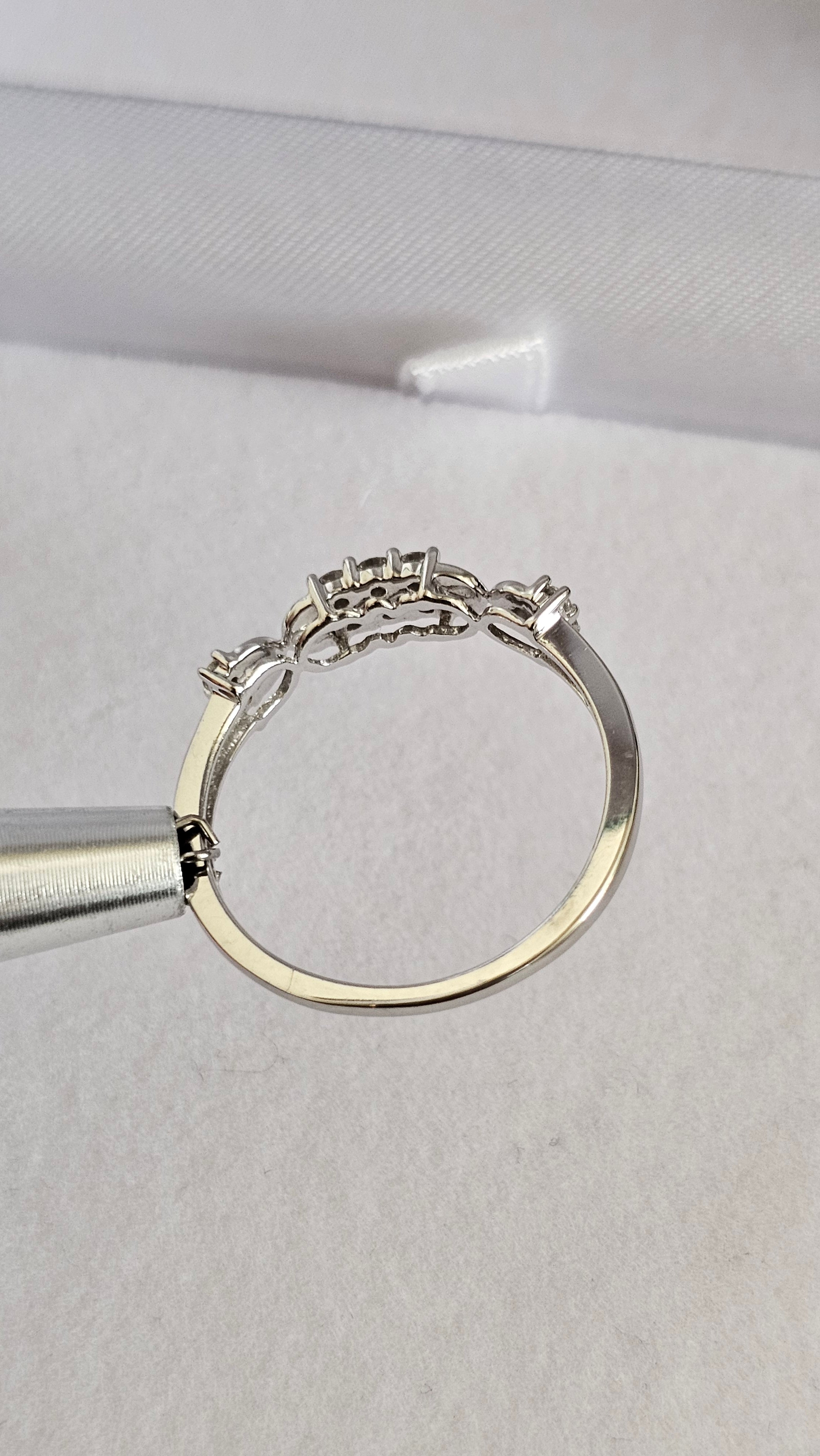 10ct White Gold 0.20ct Natural Diamond Eternity Ring , size Q