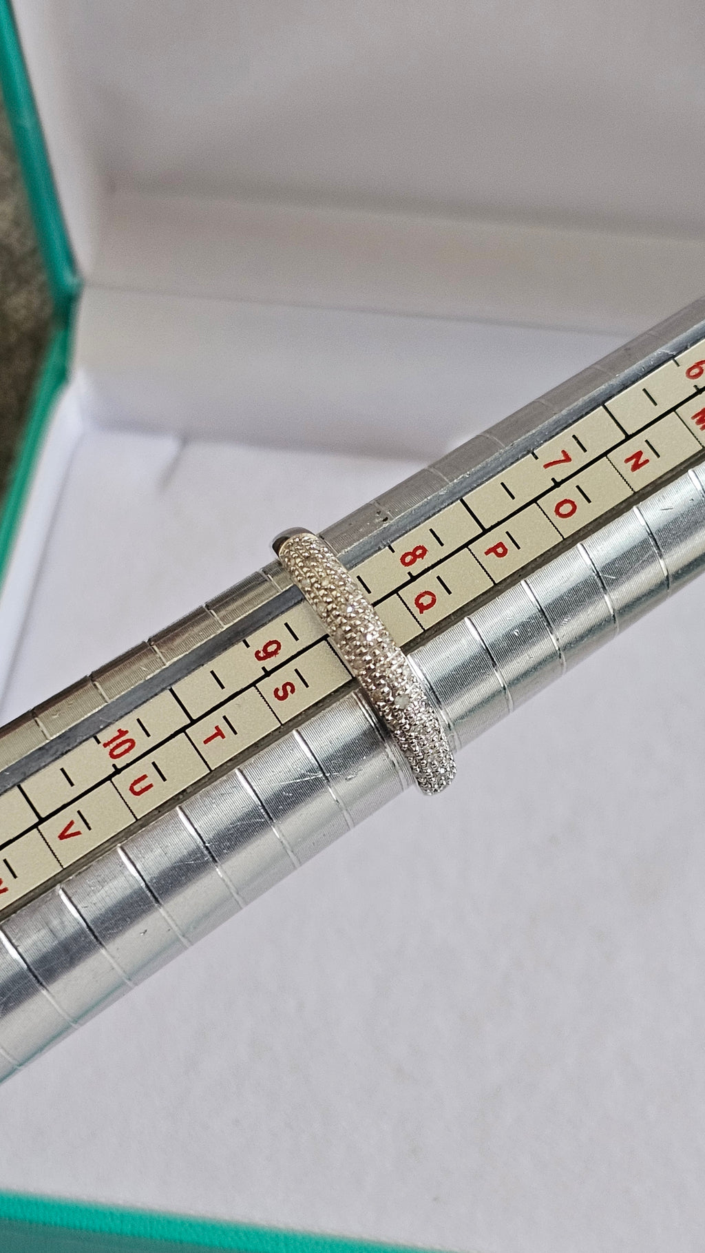 9ct White Gold 0.15ct Natural Diamond Pavé Ring – Size Q 1/2