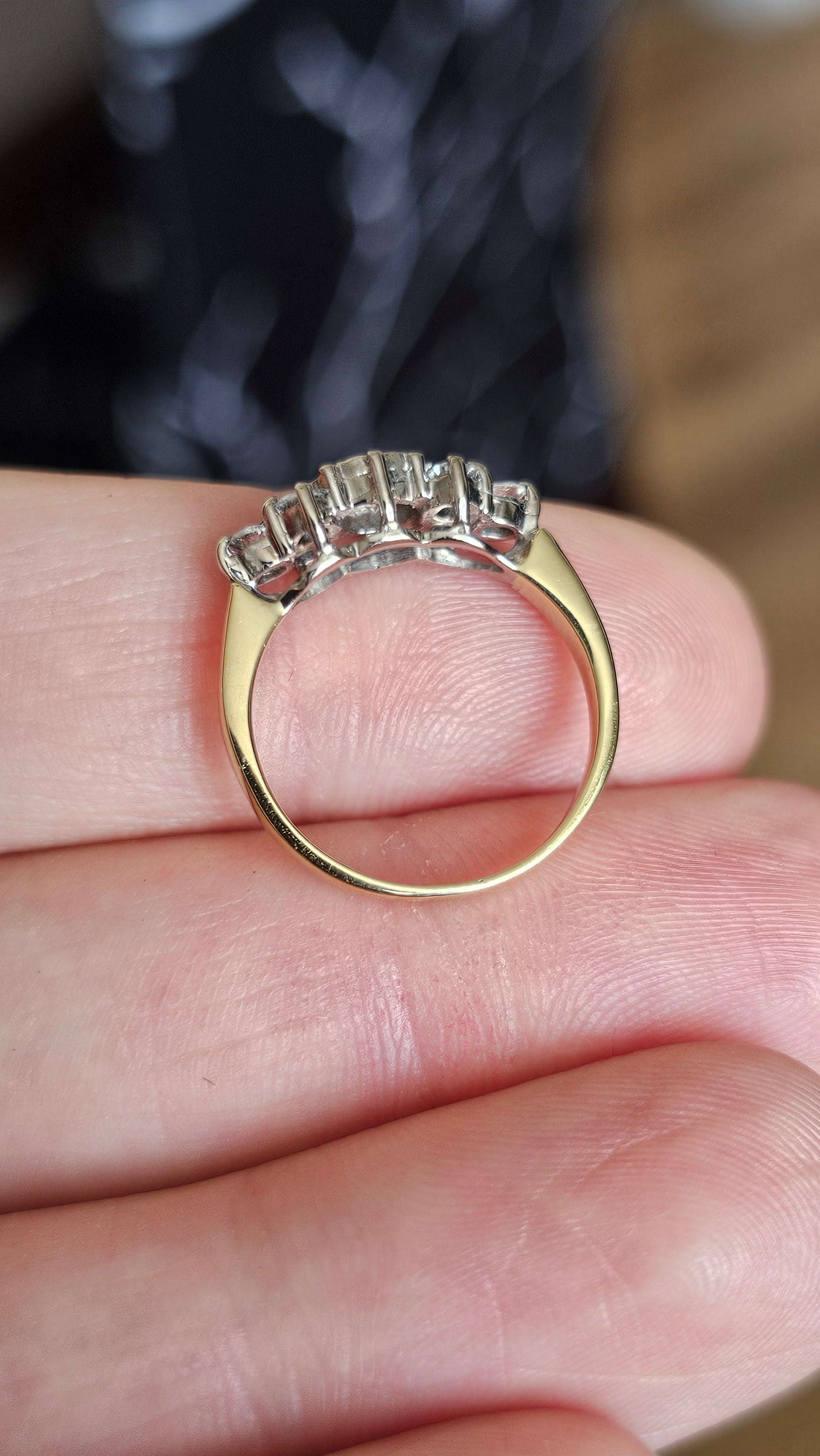 18ct Yellow Gold 0.50ct Natural Diamond Cluster Ring – Size J