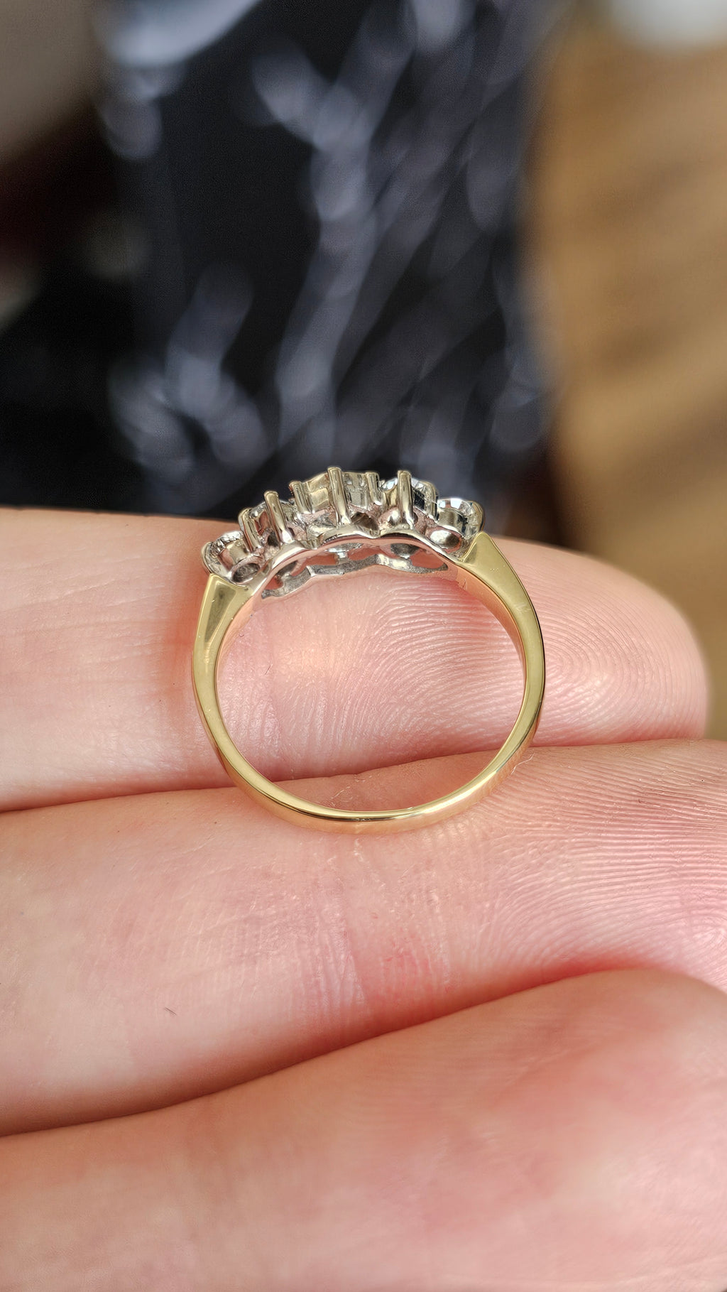 18ct Yellow Gold 0.50ct Natural Diamond Cluster Ring – Size J
