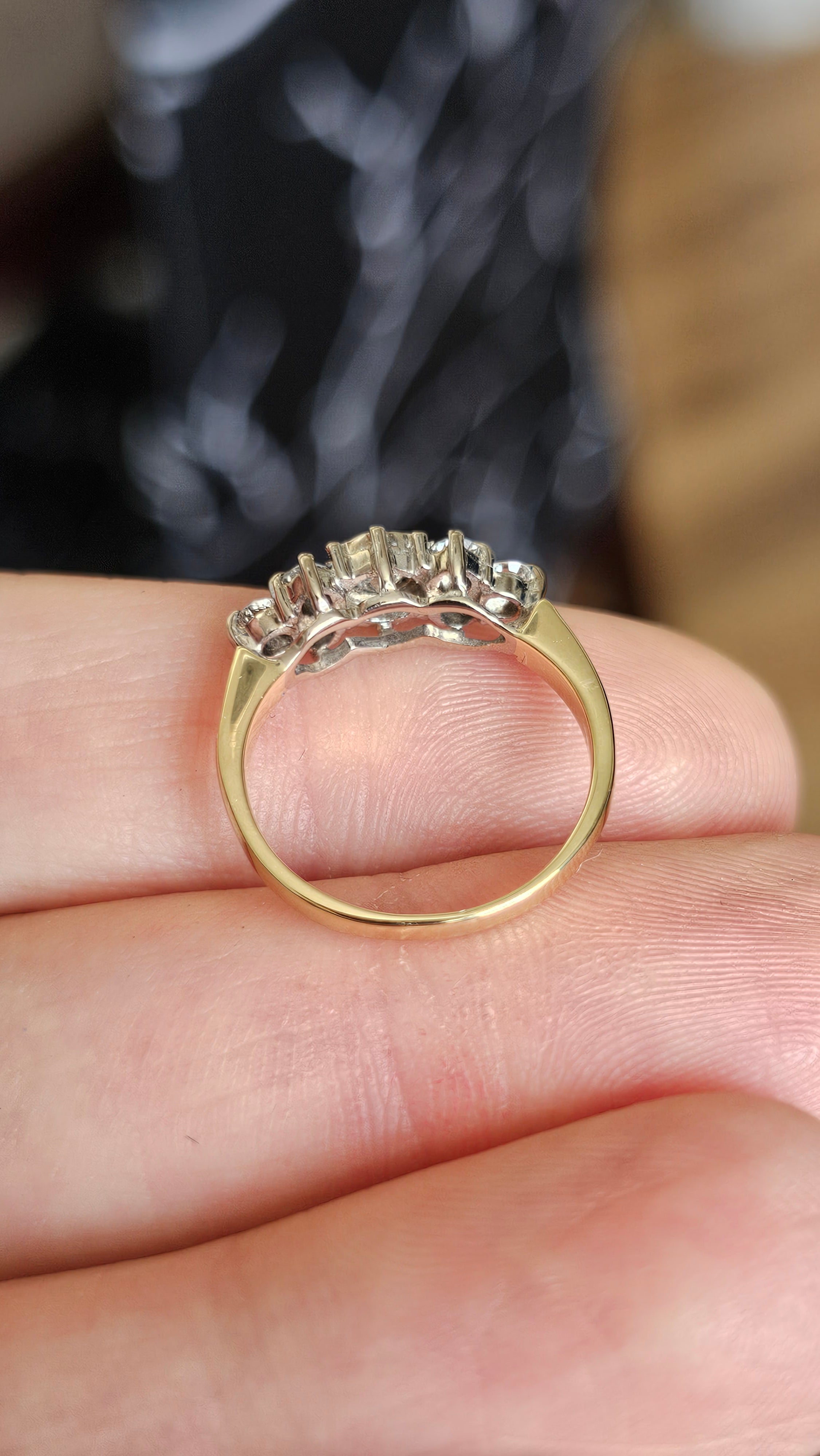 18ct Yellow Gold 0.50ct Natural Diamond Cluster Ring – Size J