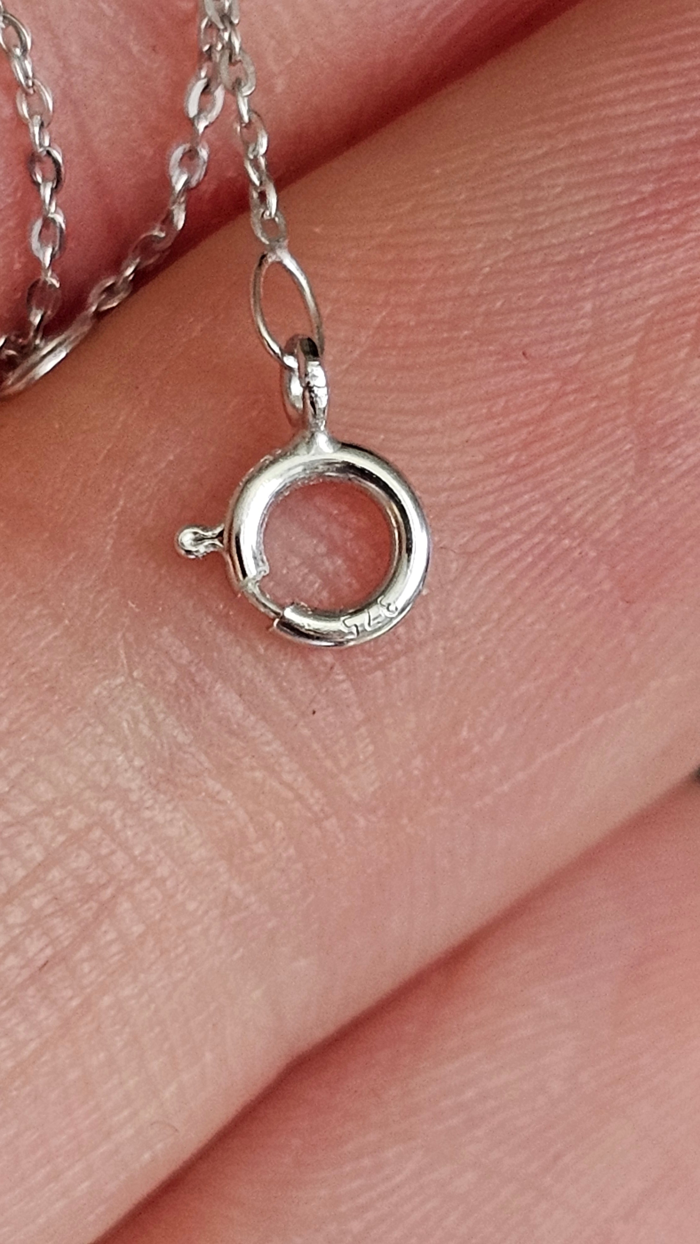 9ct White Gold & Natural Diamond Crescent Moon Necklace