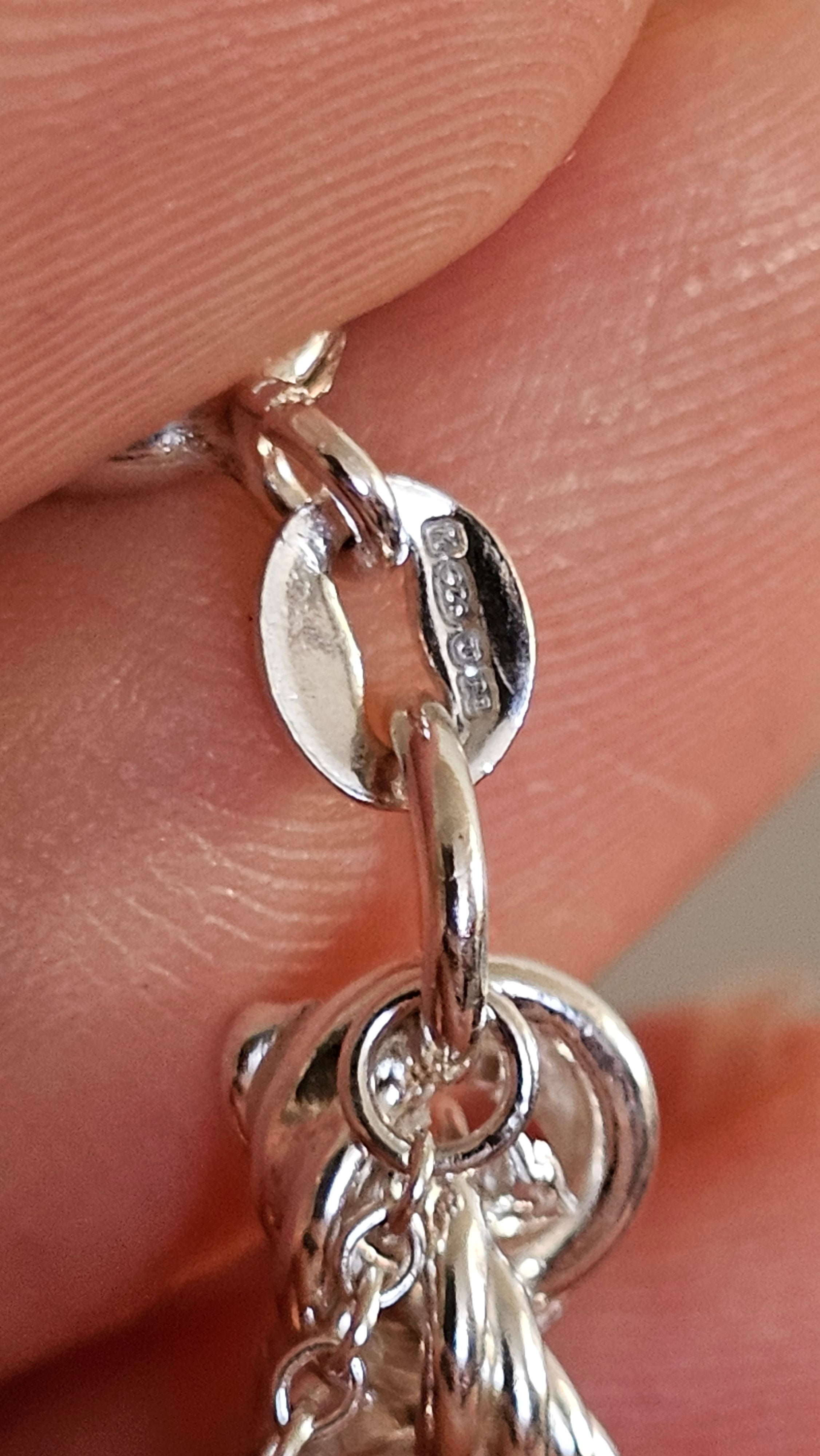 925 Sterling Silver Rope Chain Bracelet 9.26g, 6.45mm