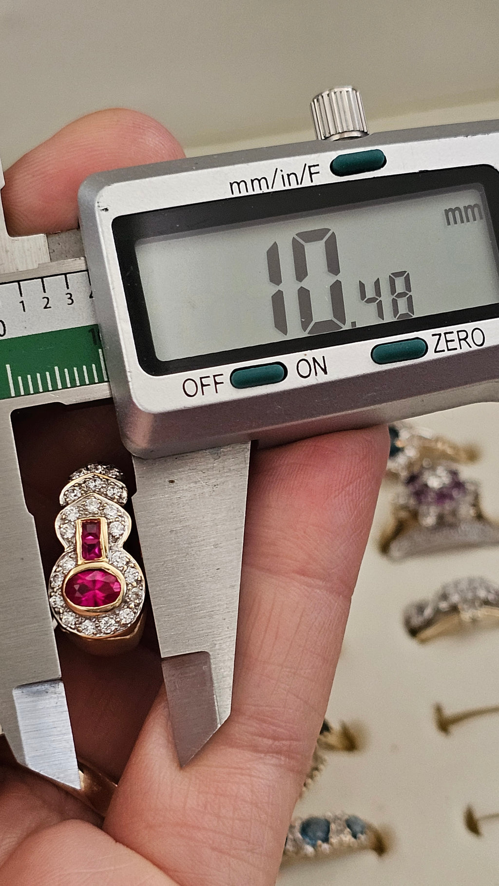 Vintage 18ct Yellow Gold Natural Spinel & Ruby Dress Ring – Size P