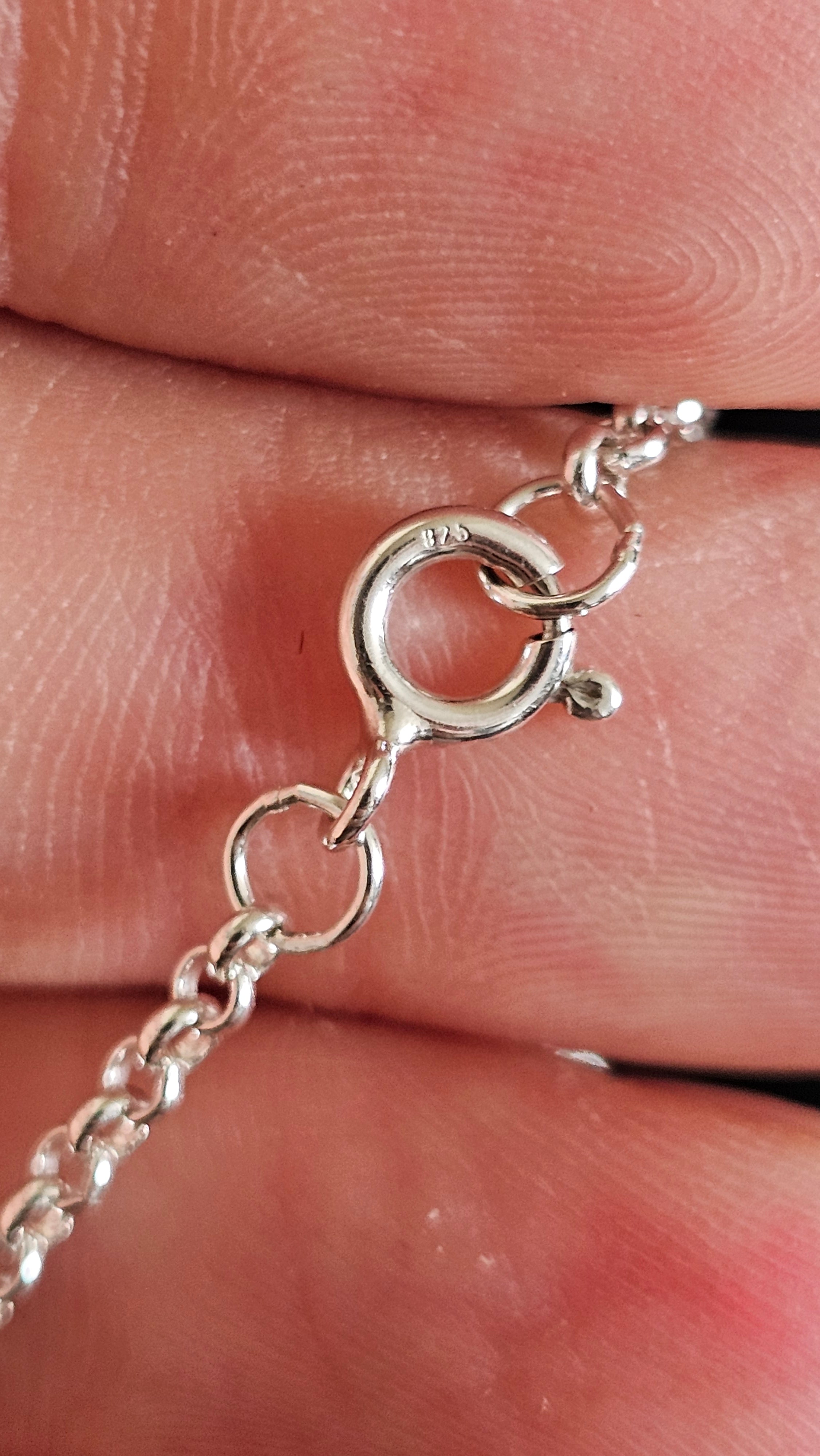 Vintage 925 Sterling Silver Double Moonstone Teardrop Pendant Necklace - 18"