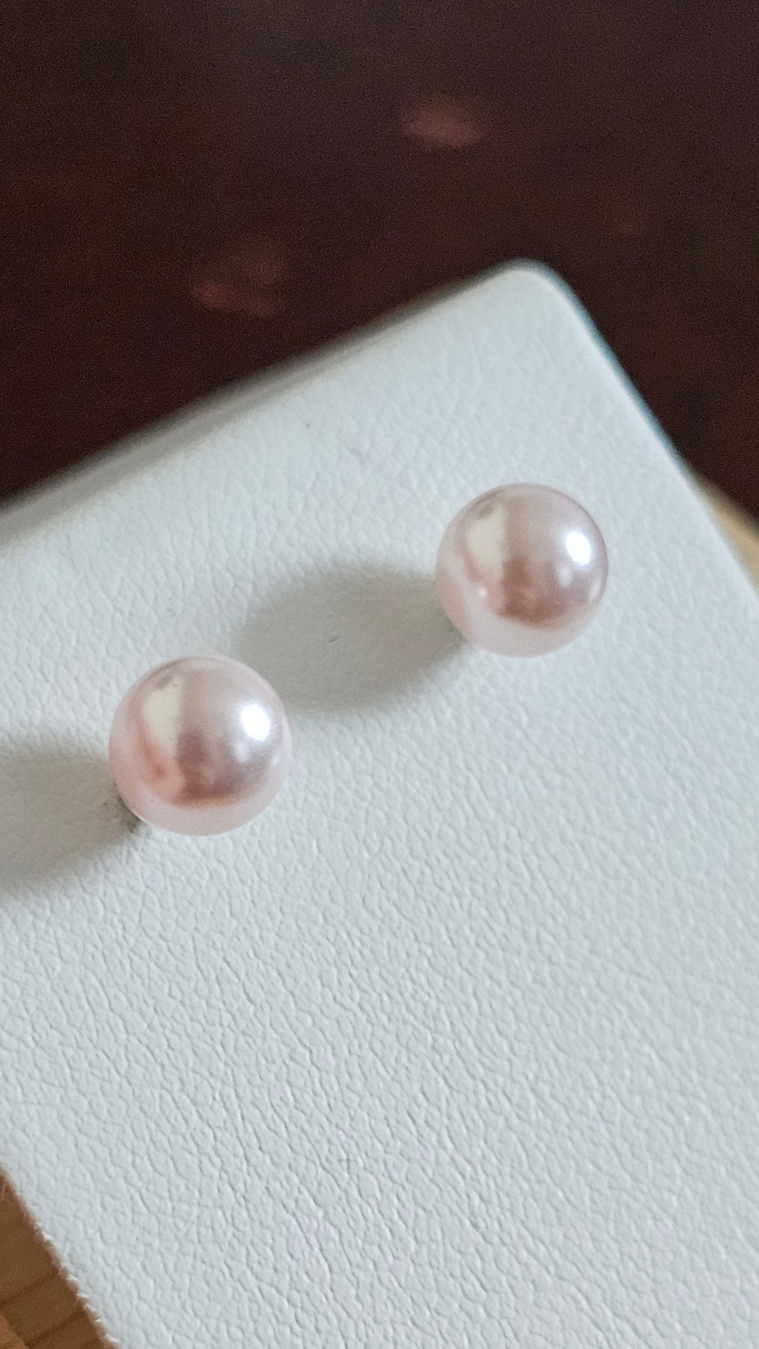 Elegant 925 Sterling Silver Plush Pink Pearl Stud Earrings, 6mm