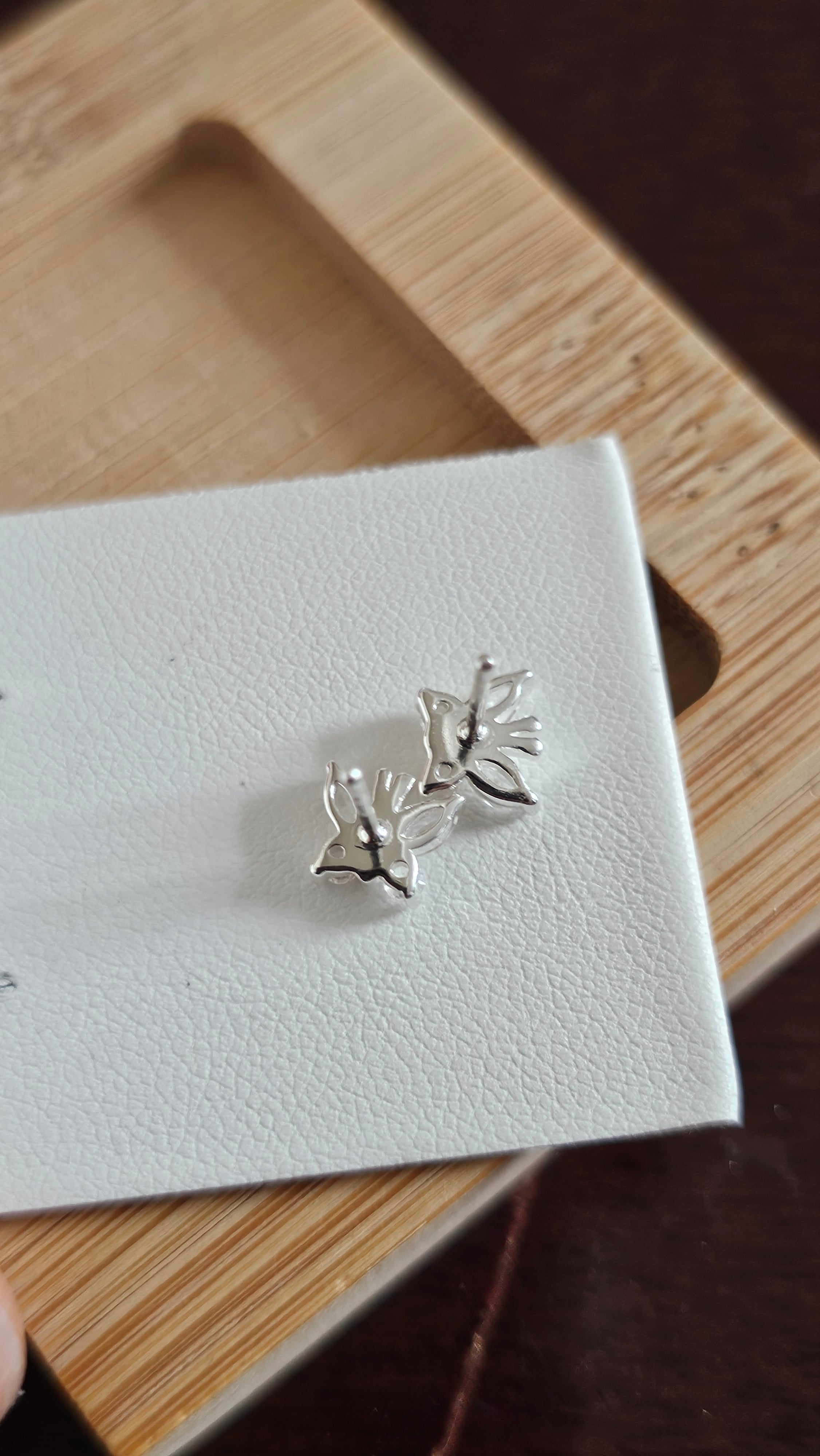 Dainty 925 Sterling Silver Clear CZ Butterfly Stud Earrings
